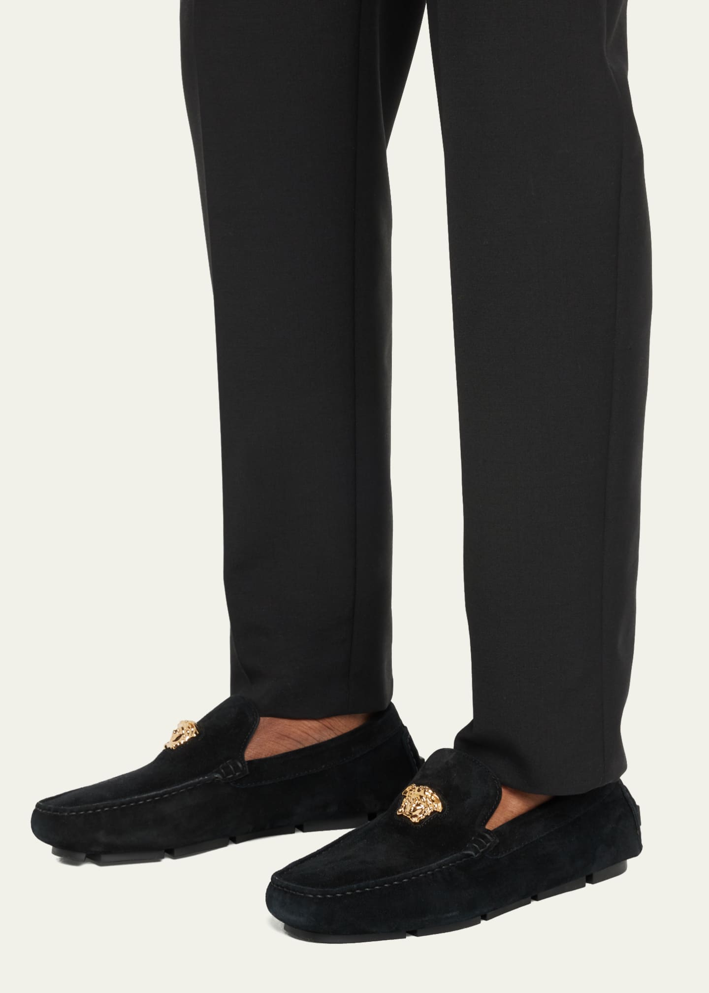 Versace Men s Medusa Head Suede Drivers Bergdorf Goodman