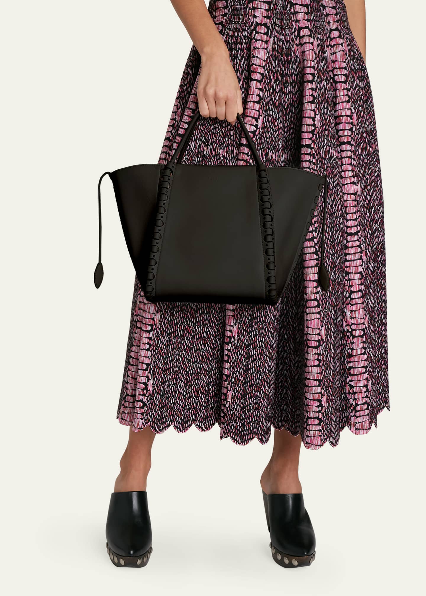 ALAIA Le Hinge Small Studded Leather Tote Bag - Bergdorf Goodman