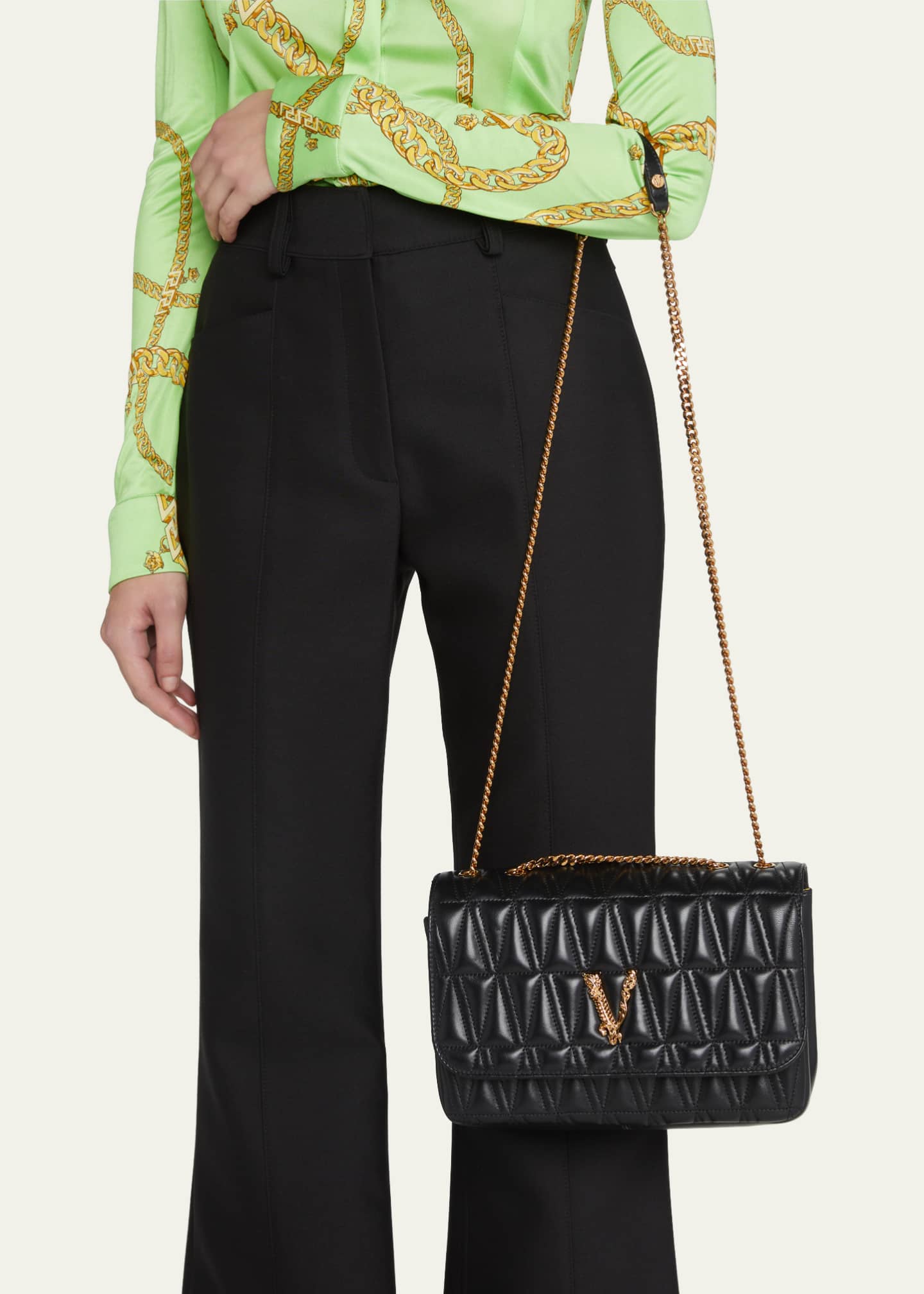 Versace Virtus Quilted Shoulder Bag Bergdorf Goodman