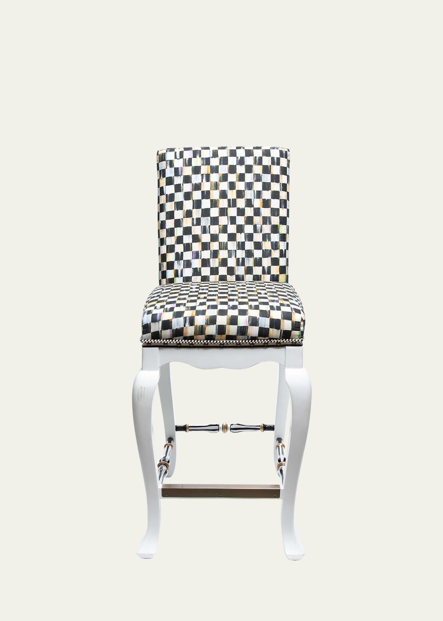 MacKenzie-Childs Courtly Check Counter Stool Image 2 of 4