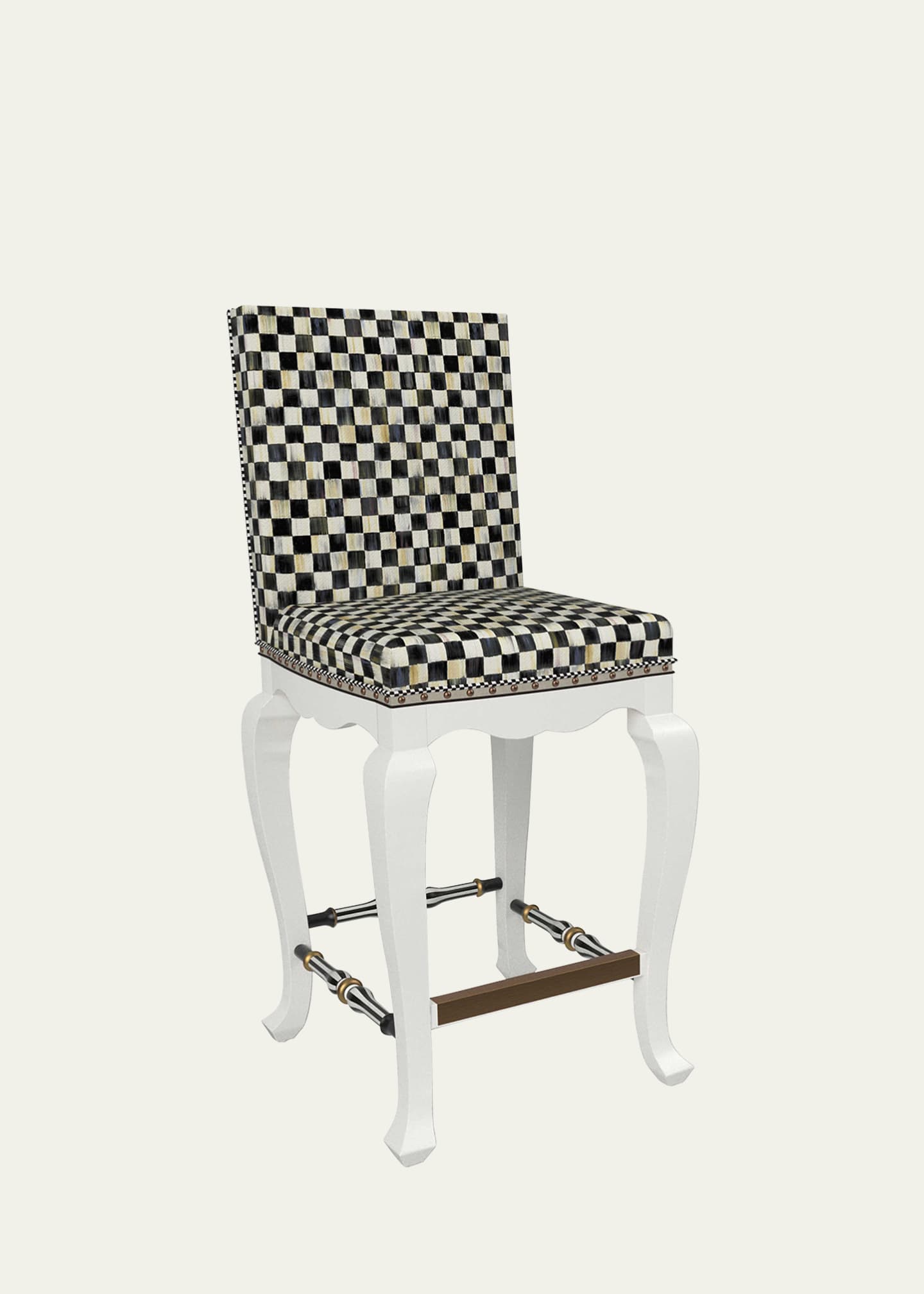 MacKenzie-Childs Courtly Check Counter Stool Image 3 of 4