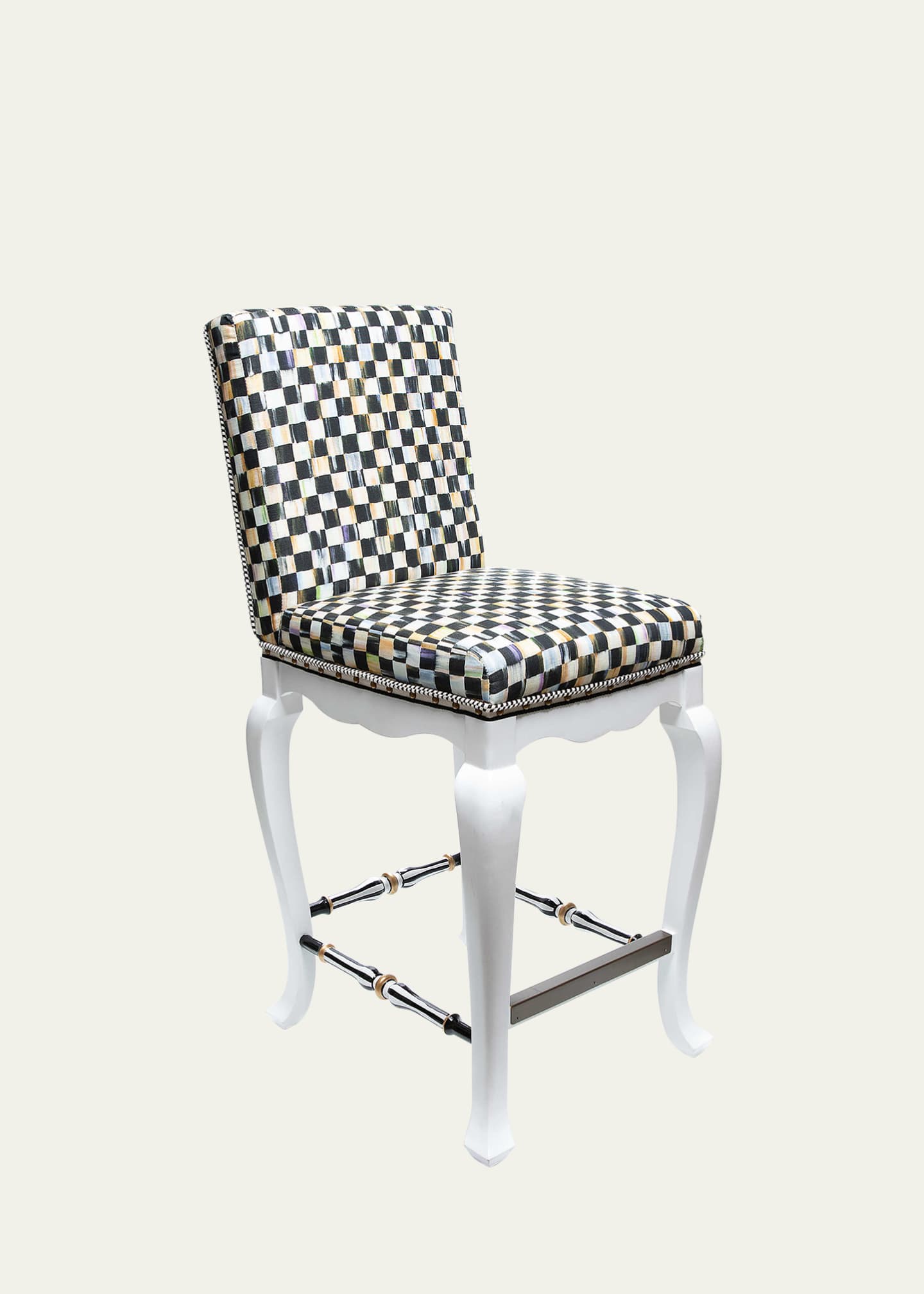 MacKenzie-Childs Courtly Check Counter Stool Image 1 of 4