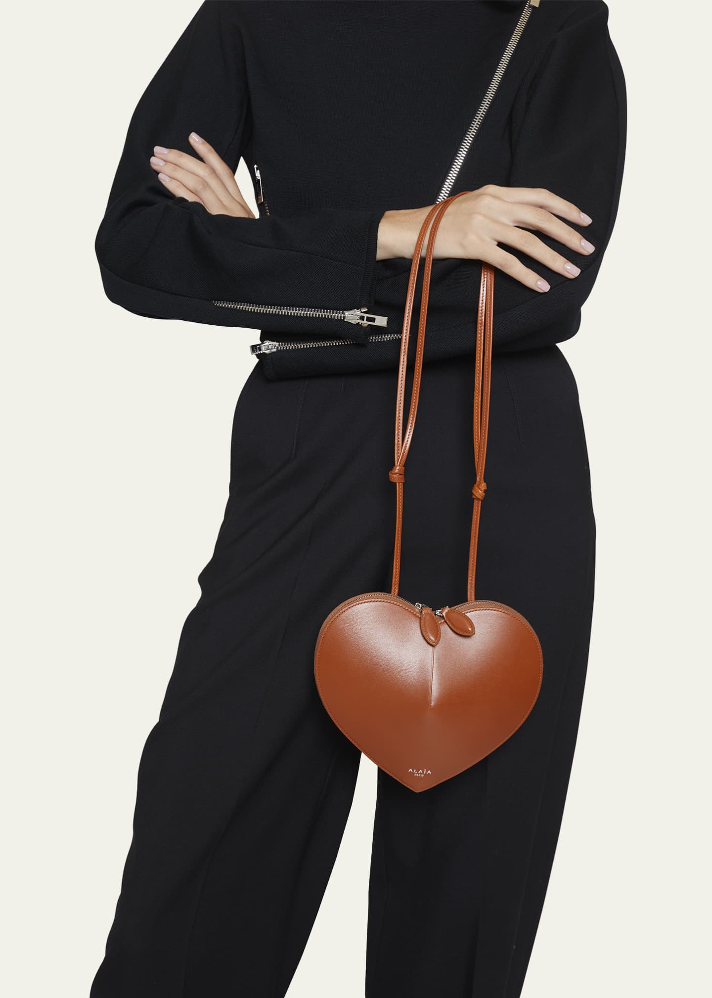 ALAIA Heart Leather Shoulder Bag - Bergdorf Goodman