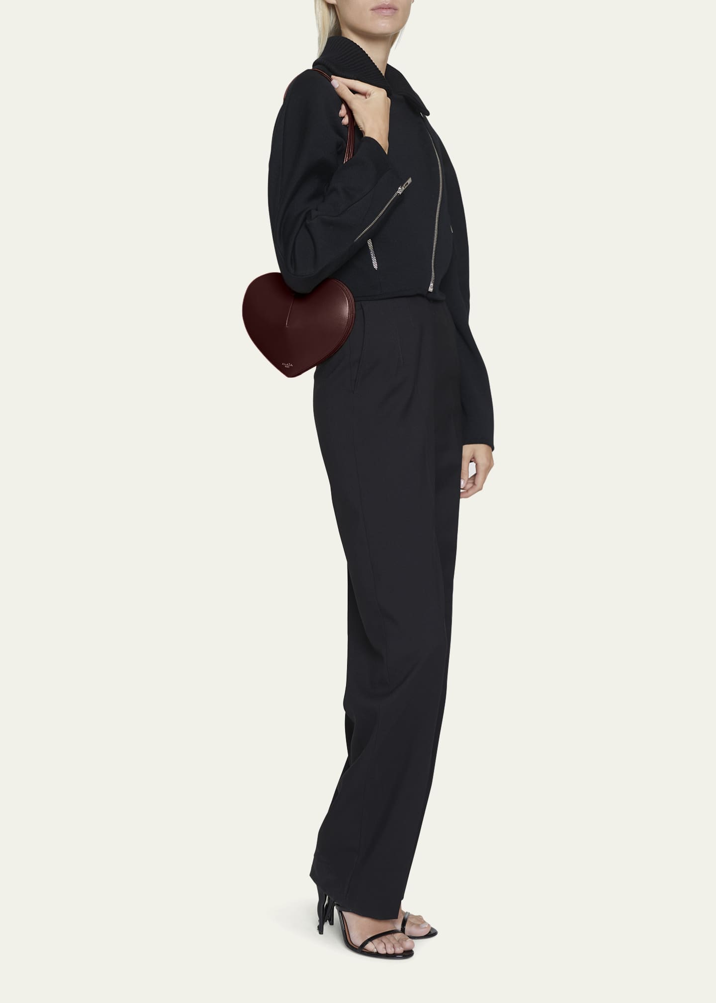 ALAIA Le Coeur Crossbody Bag in Lux Leather Image 5 of 6