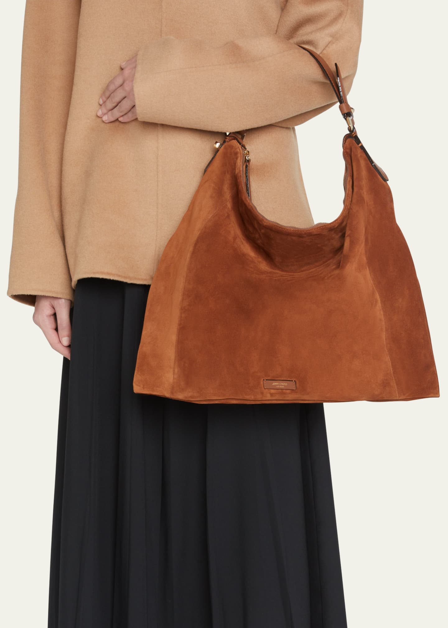 Jimmy Choo Ana Zip Suede Hobo Bag Bergdorf Goodman