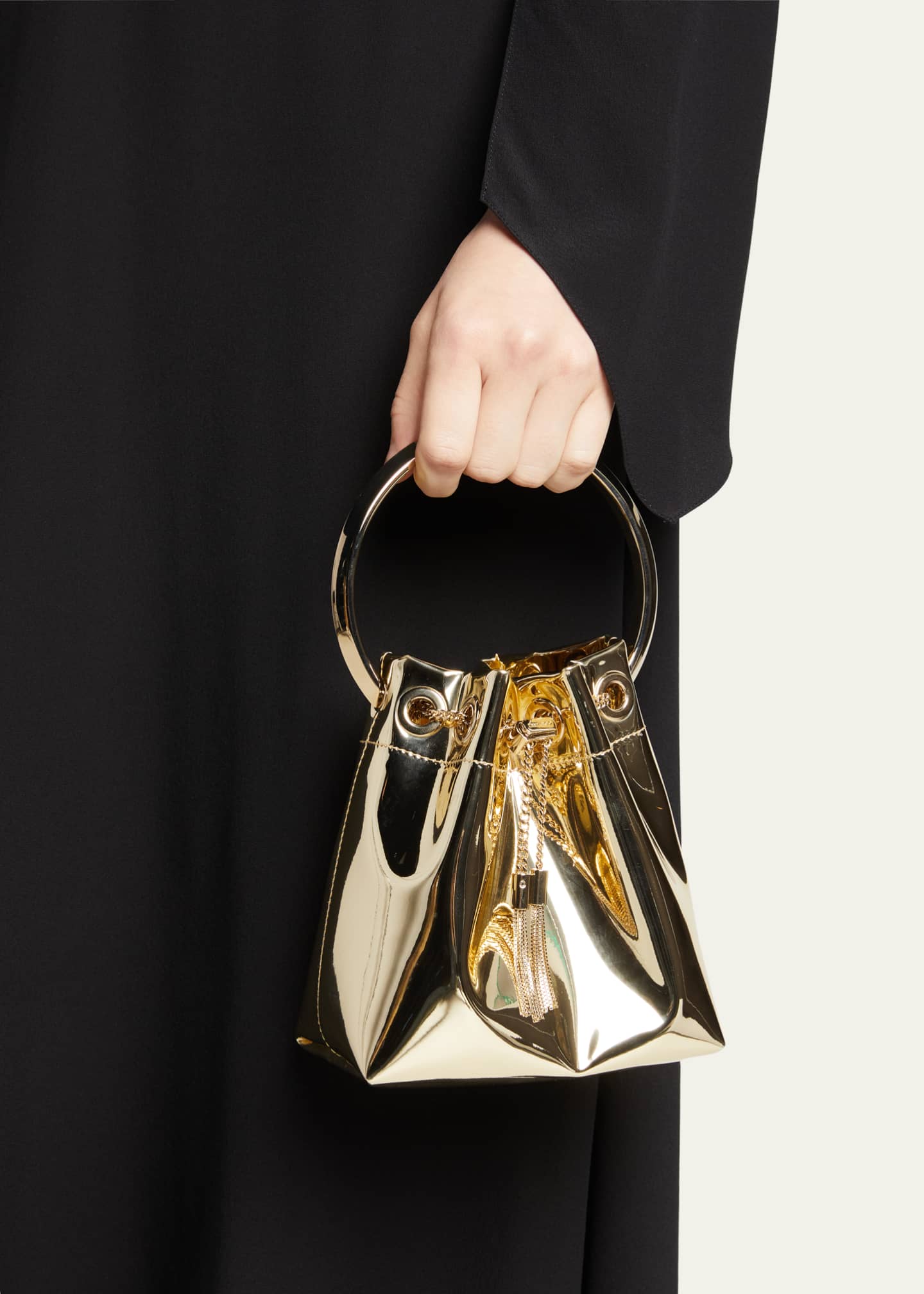 Jimmy Choo Bon Bon Mirror Fabric with Metal Handle Image 2 of 5