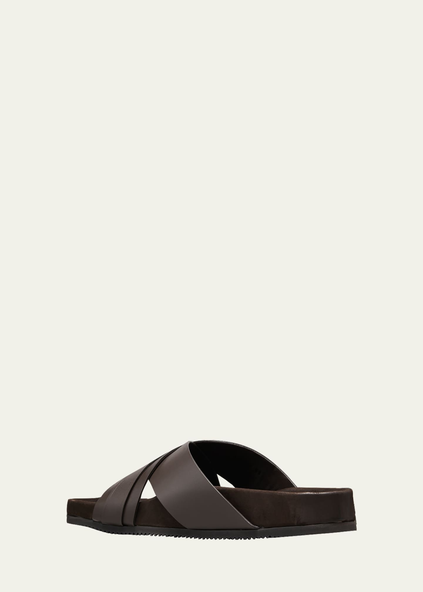 TOM FORD Men's Crisscross Leather Slide sandals - Bergdorf Goodman