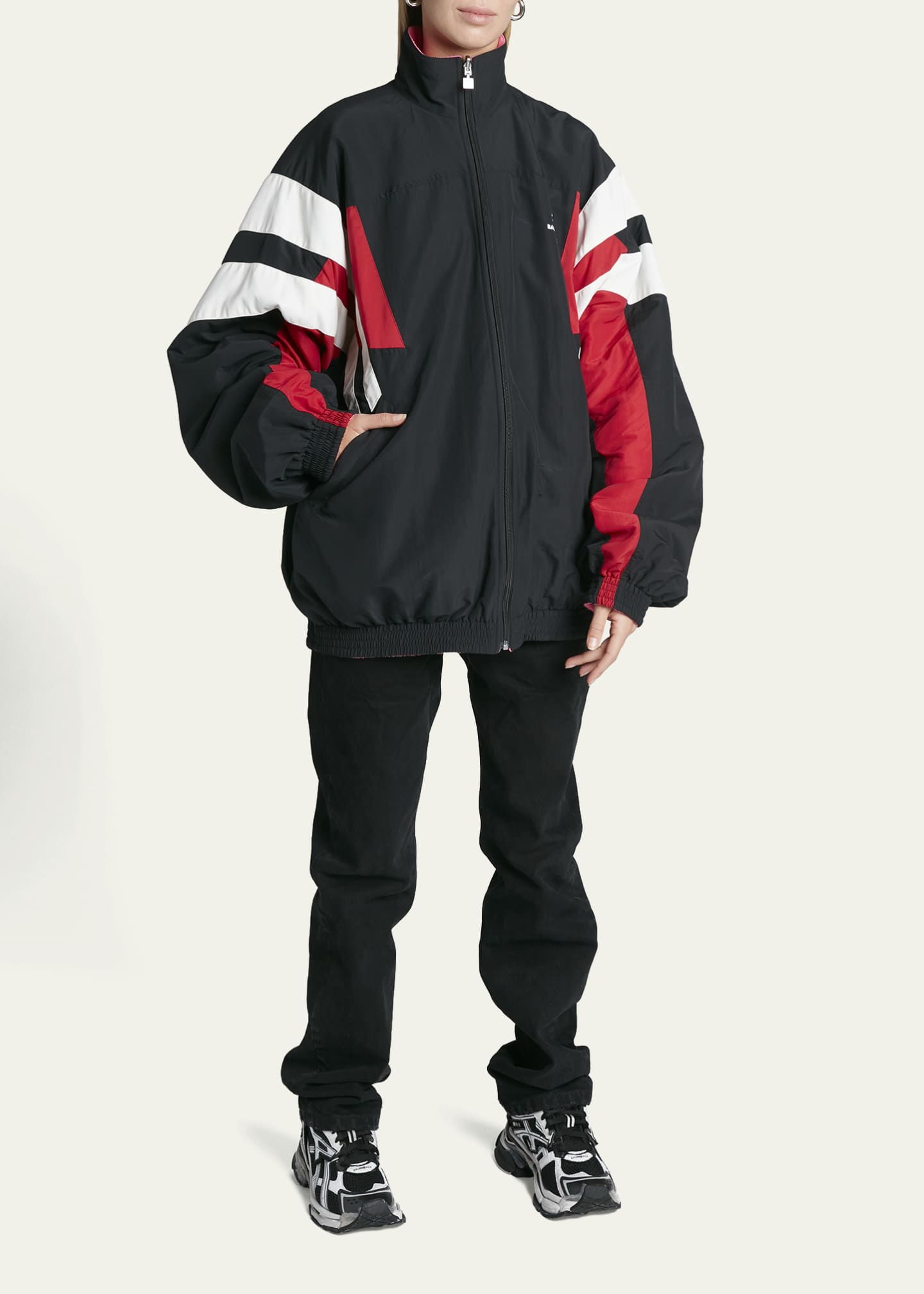 Balenciaga Reversible Colorblock Nylon Tracksuit Jacket