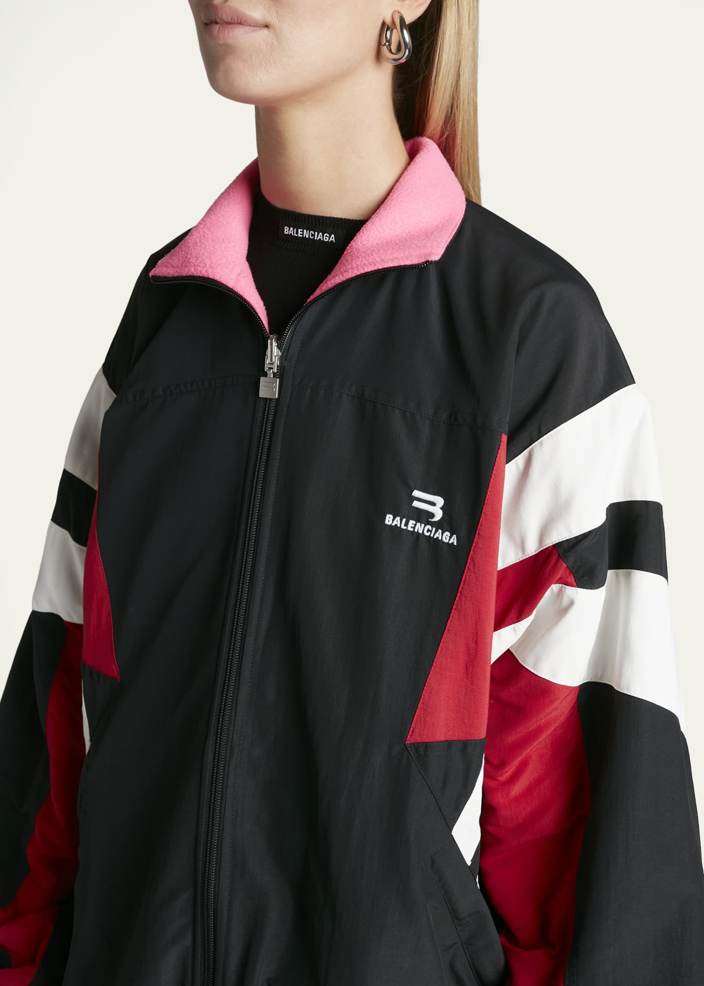 Balenciaga Reversible Colorblock Nylon Tracksuit Jacket