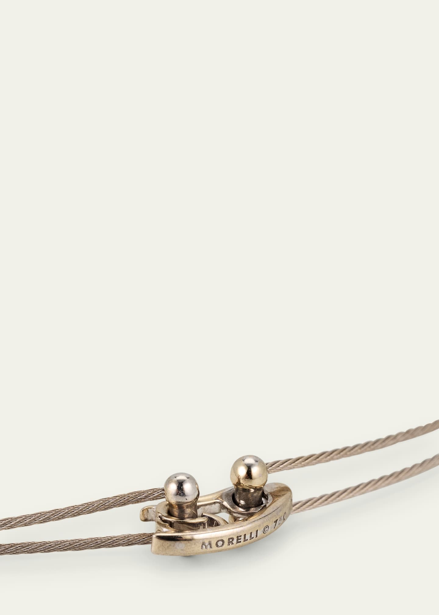 Paul Morelli Unity Double 1mm Wire Necklace with 11 Round Diamonds in 18k White Gold Image 4 of 4
