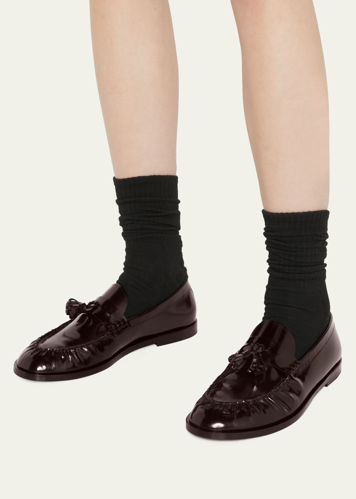 Calfskin Tassel Boyfriend Loafers