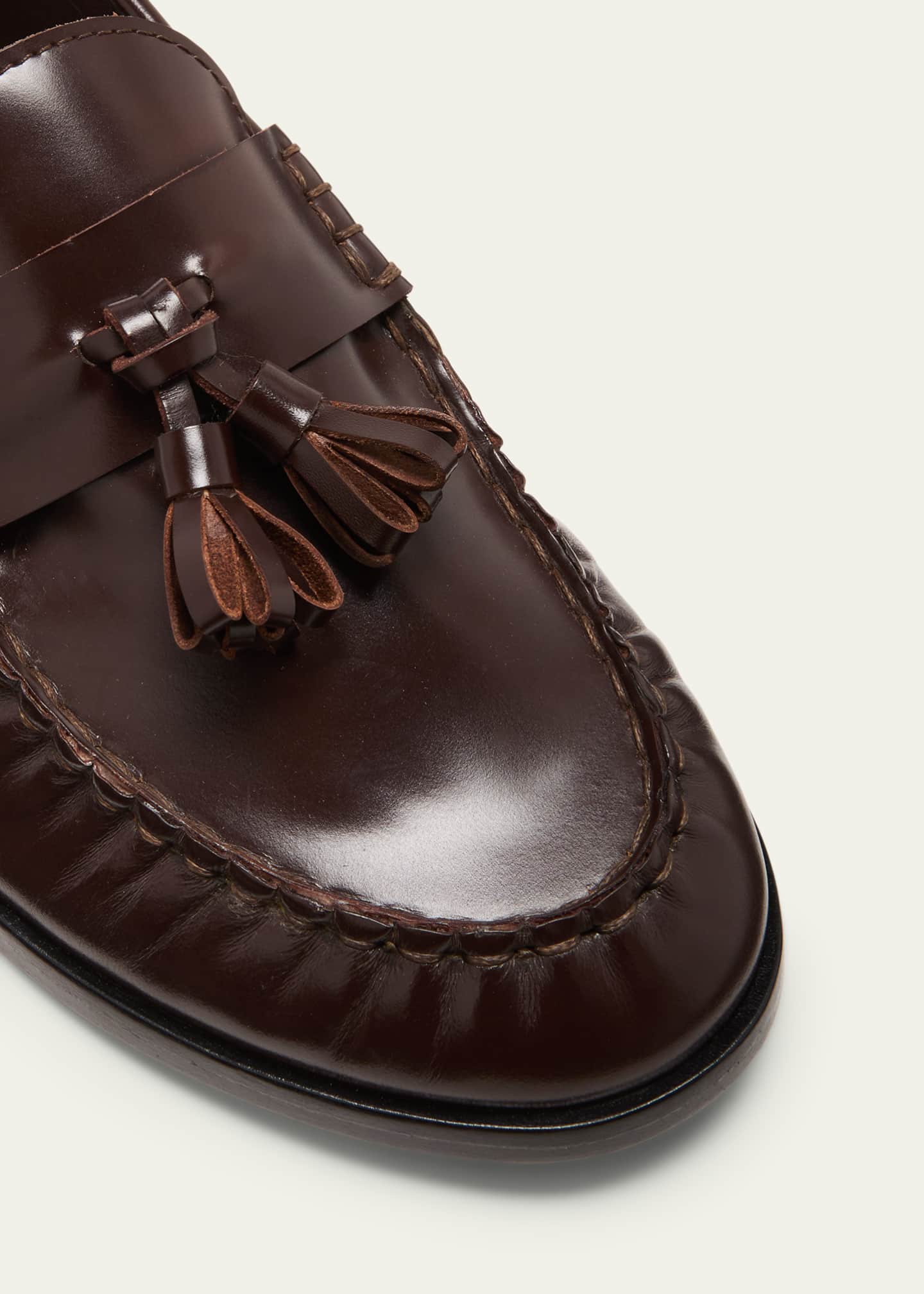 Calfskin Tassel Boyfriend Loafers