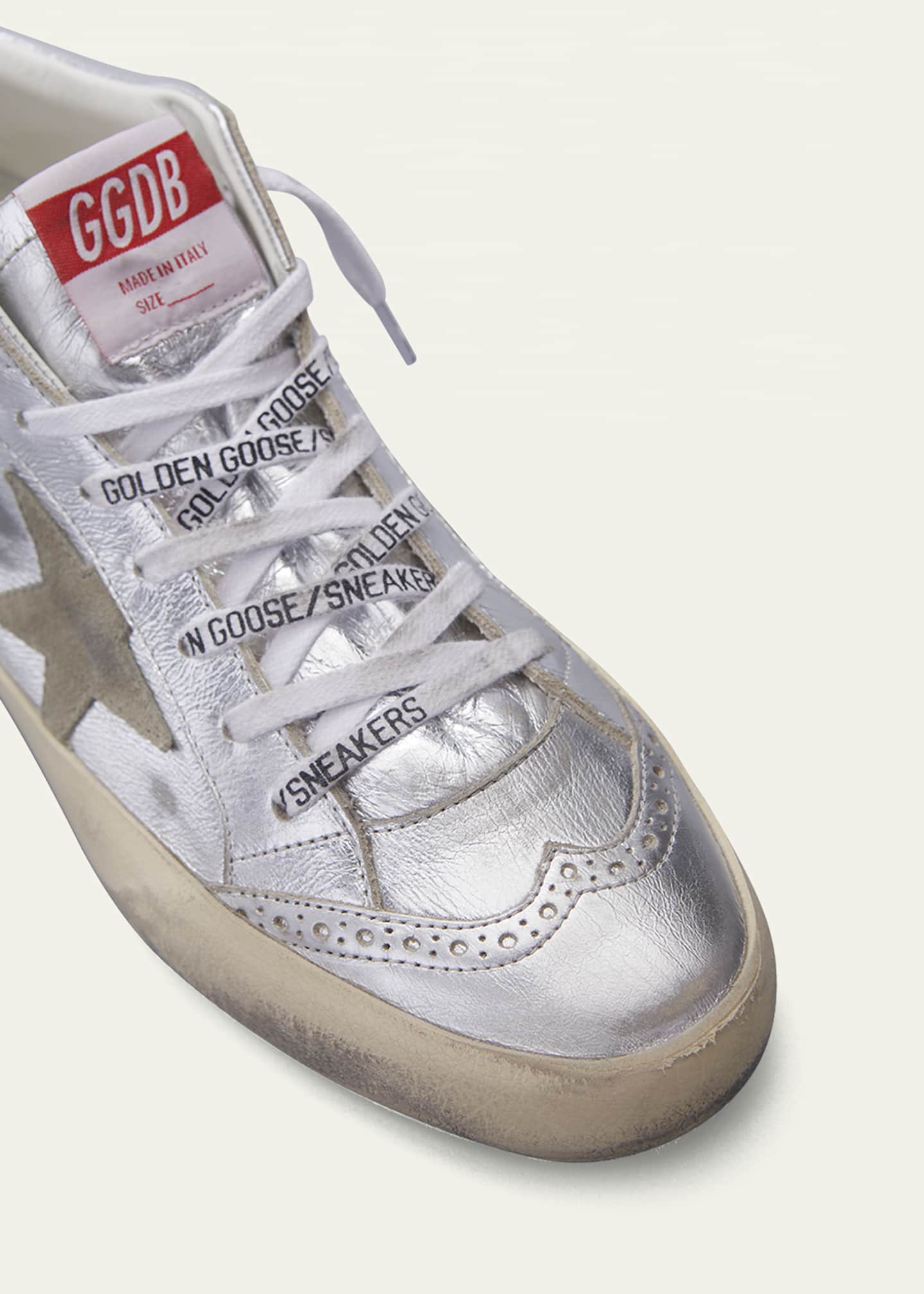 Golden Goose Mid Star Laminated Upper And Spur Suede Star And Wave Sneakers Image 3 of 3
