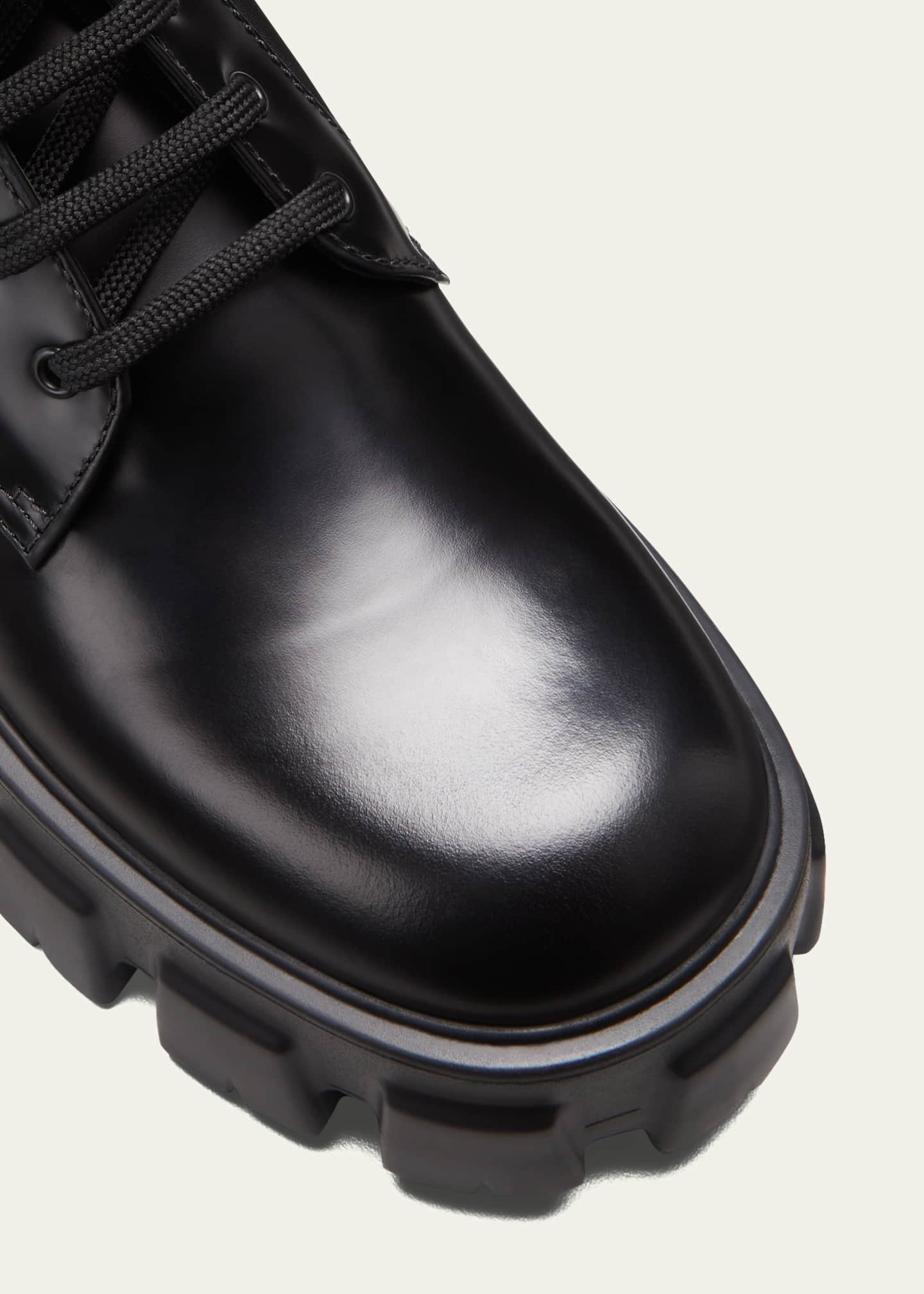 Prada laced online leather booties