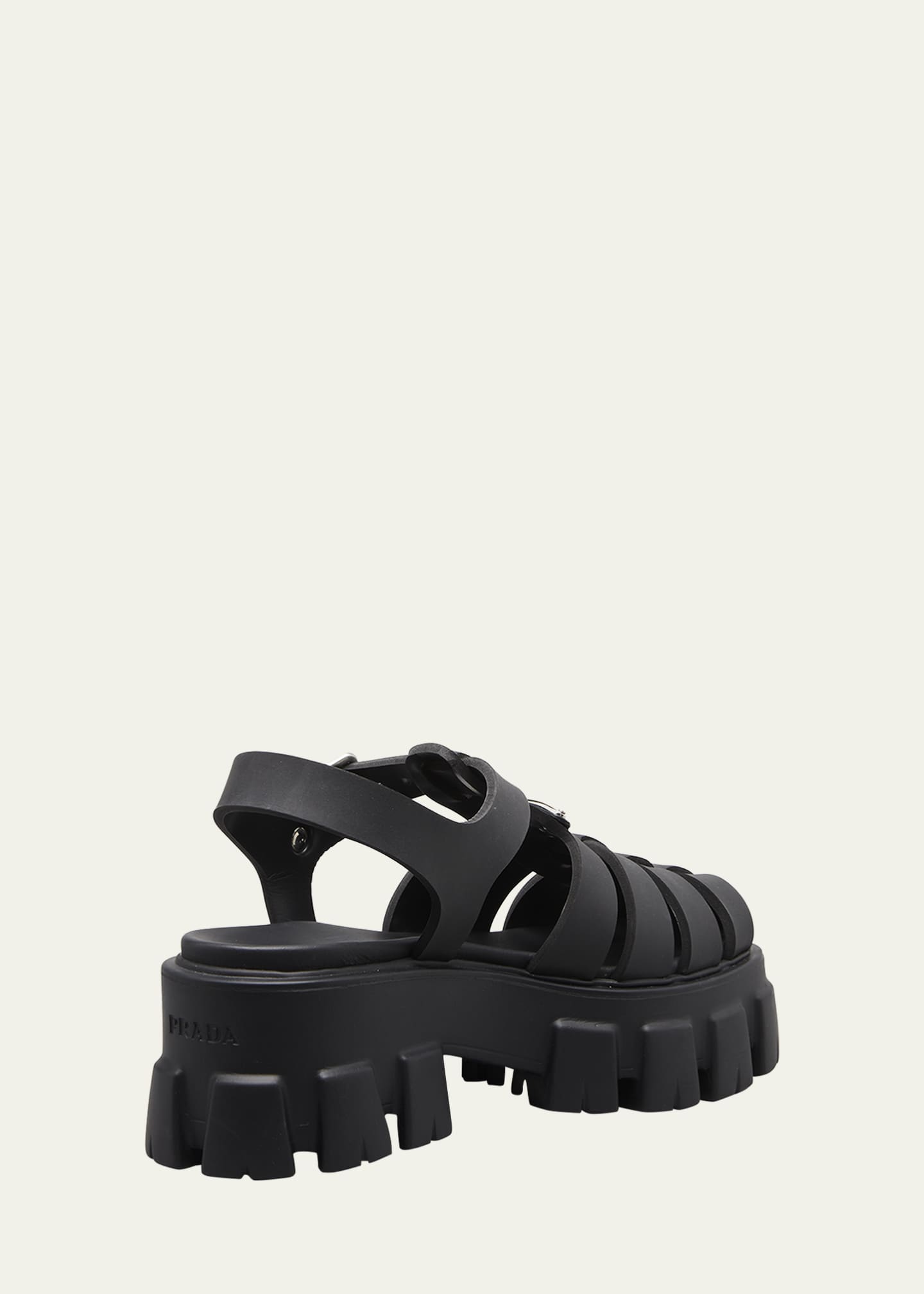 Prada Rubber Logo Chunky-Sole Fisherman Sandals - Bergdorf Goodman