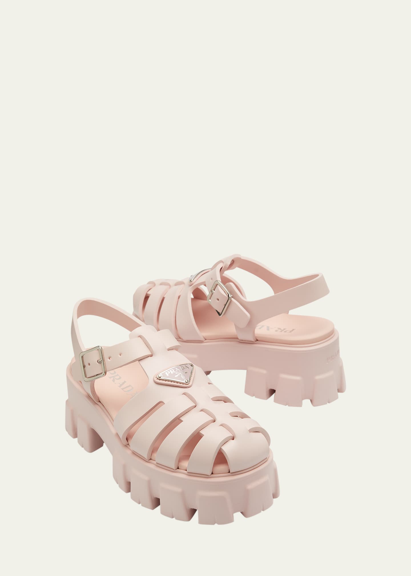 Prada Rubber Logo Chunky Sole Fisherman Sandals Bergdorf Goodman
