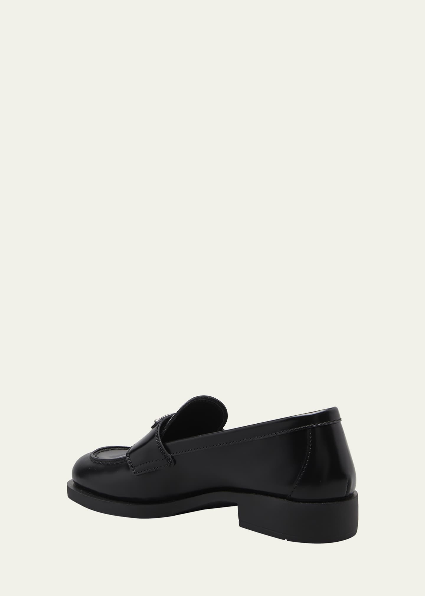 Prada Calfskin Logo Flat Loafers - Bergdorf Goodman