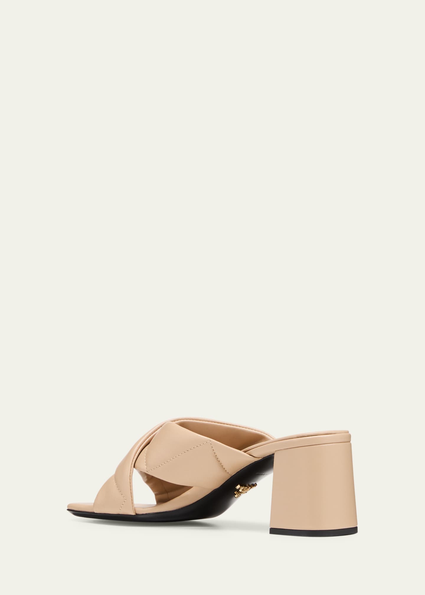 Prada Quilted Lambskin Crisscross Slide Sandals Image 4 of 5