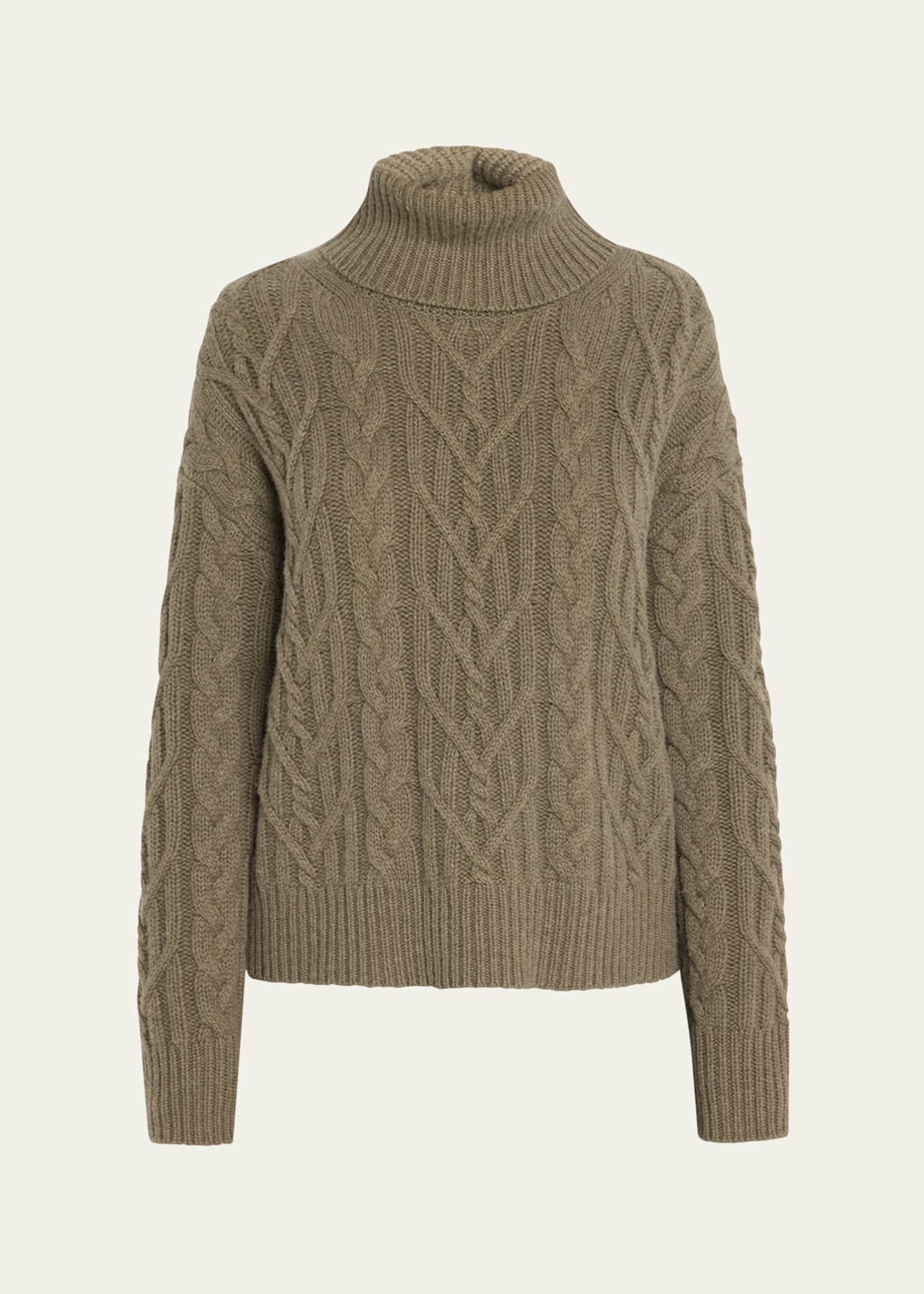 Nili Lotan Gigi Turtleneck Cable-Knit Cashmere Sweater Image 1 of 5