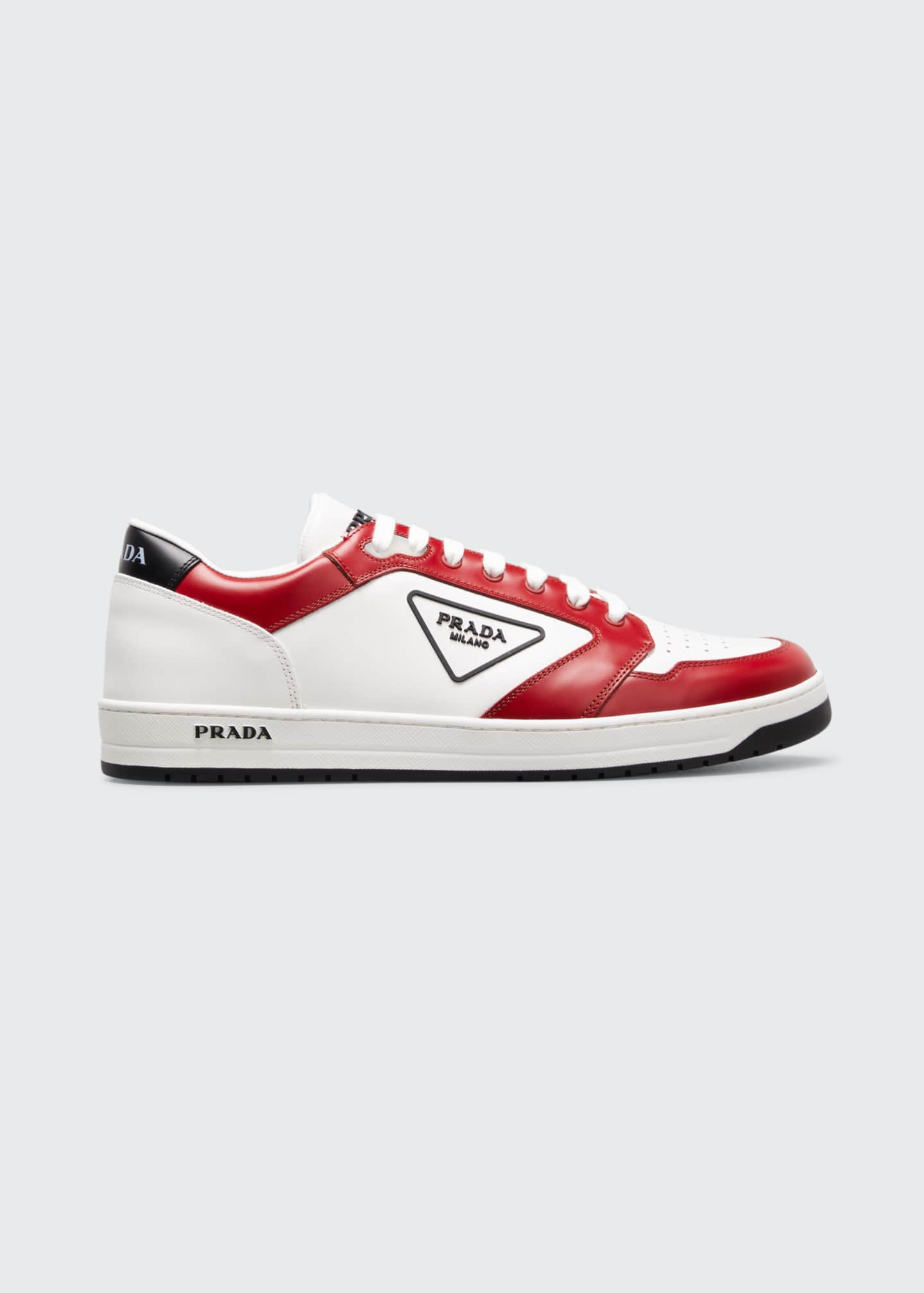 Prada Men's Avenue Bicolor Leather Low-Top Sneakers - Bergdorf Goodman