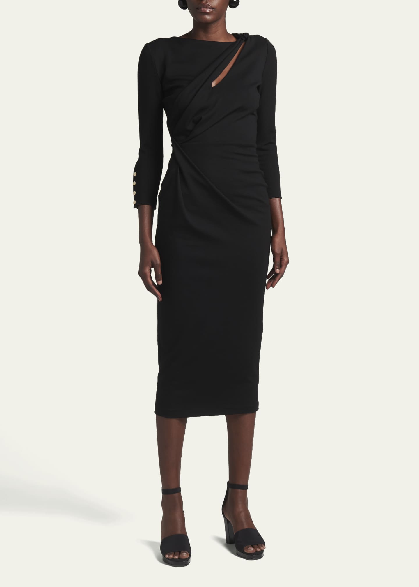 Giorgio Armani Asymmetric Keyhole Midi Dress Image 2 of 5