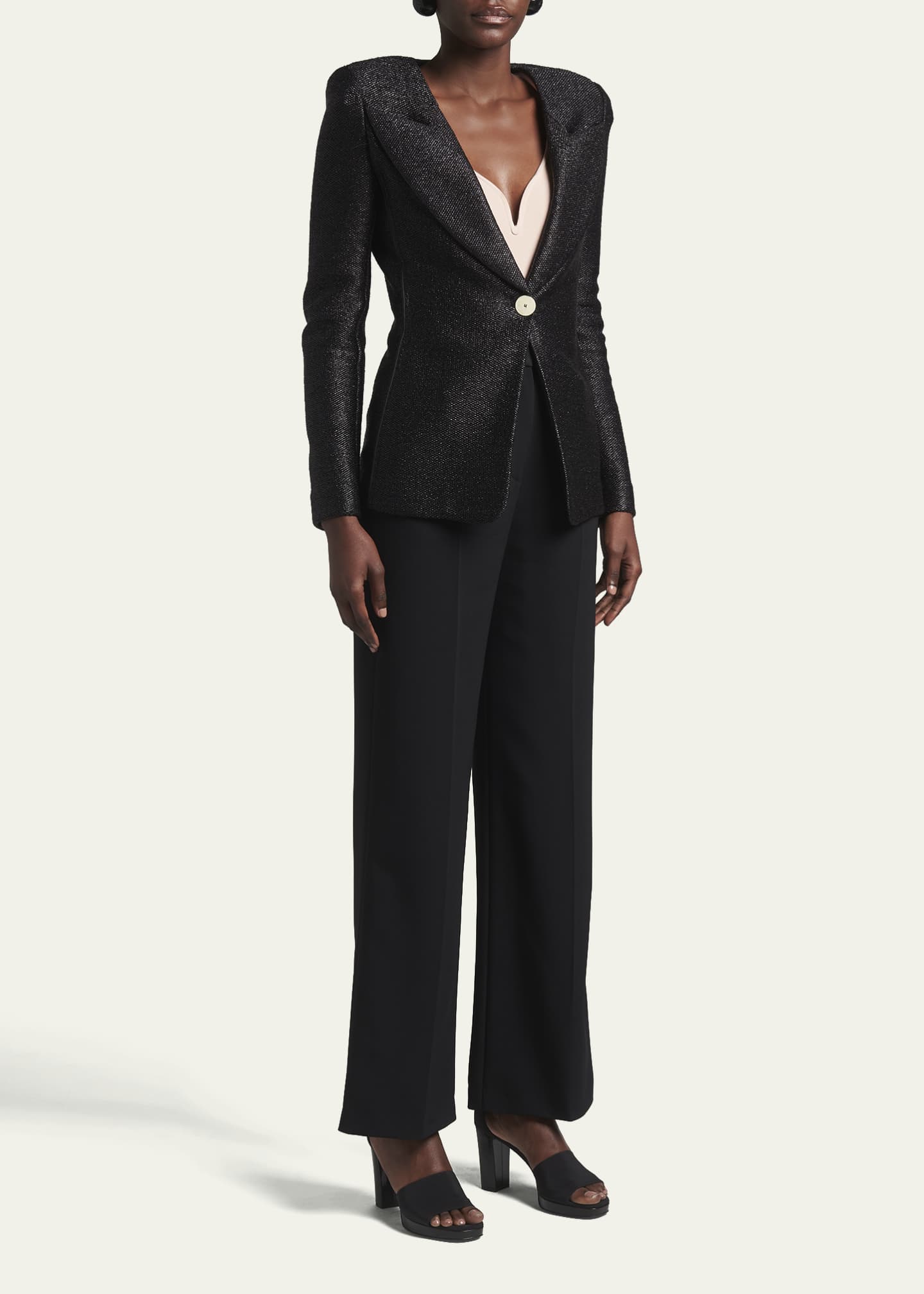 Giorgio Armani Metallic Rafia Motif Blazer Image 2 of 5