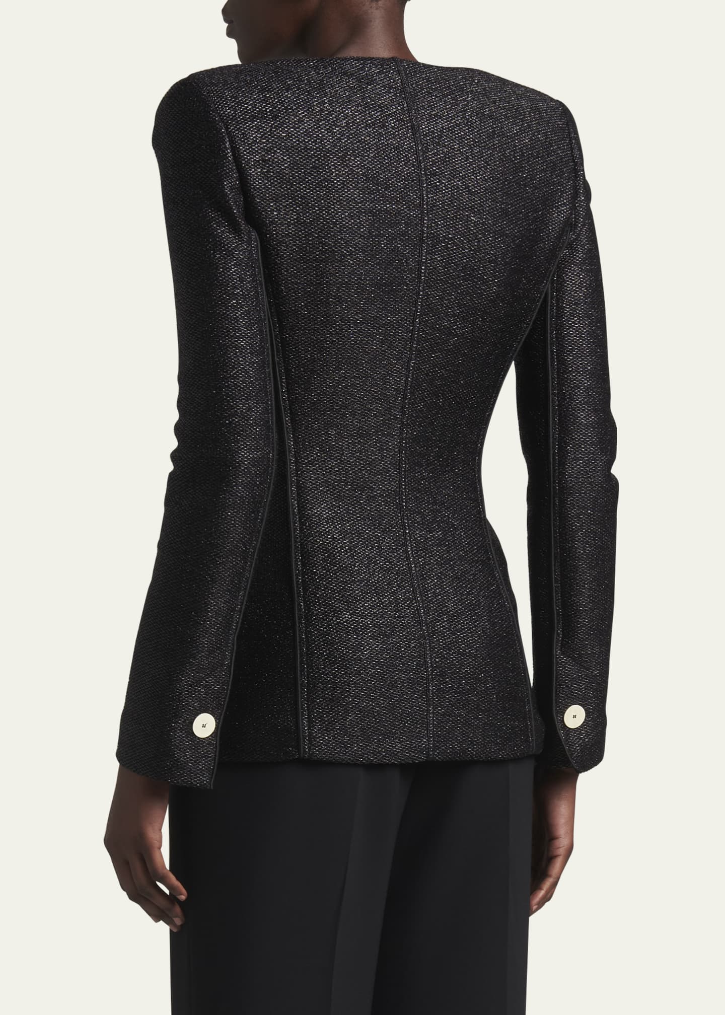 Giorgio Armani Metallic Rafia Motif Blazer Image 3 of 5
