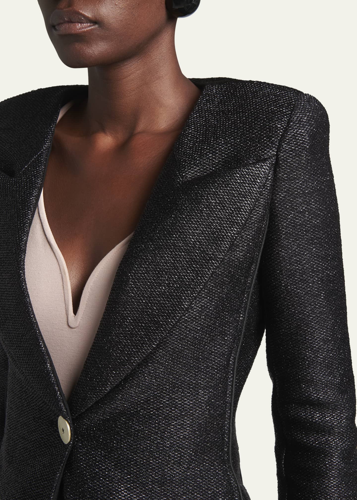 Giorgio Armani Metallic Rafia Motif Blazer - Bergdorf Goodman