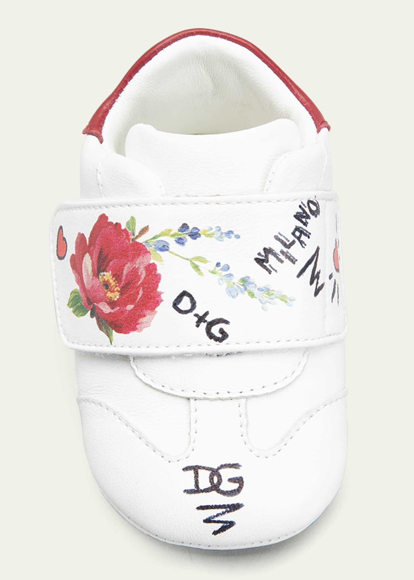 Dolce Gabbana Girl s Prewalker Logo Rose Print Sneakers Newborn 9M Bergdorf Goodman