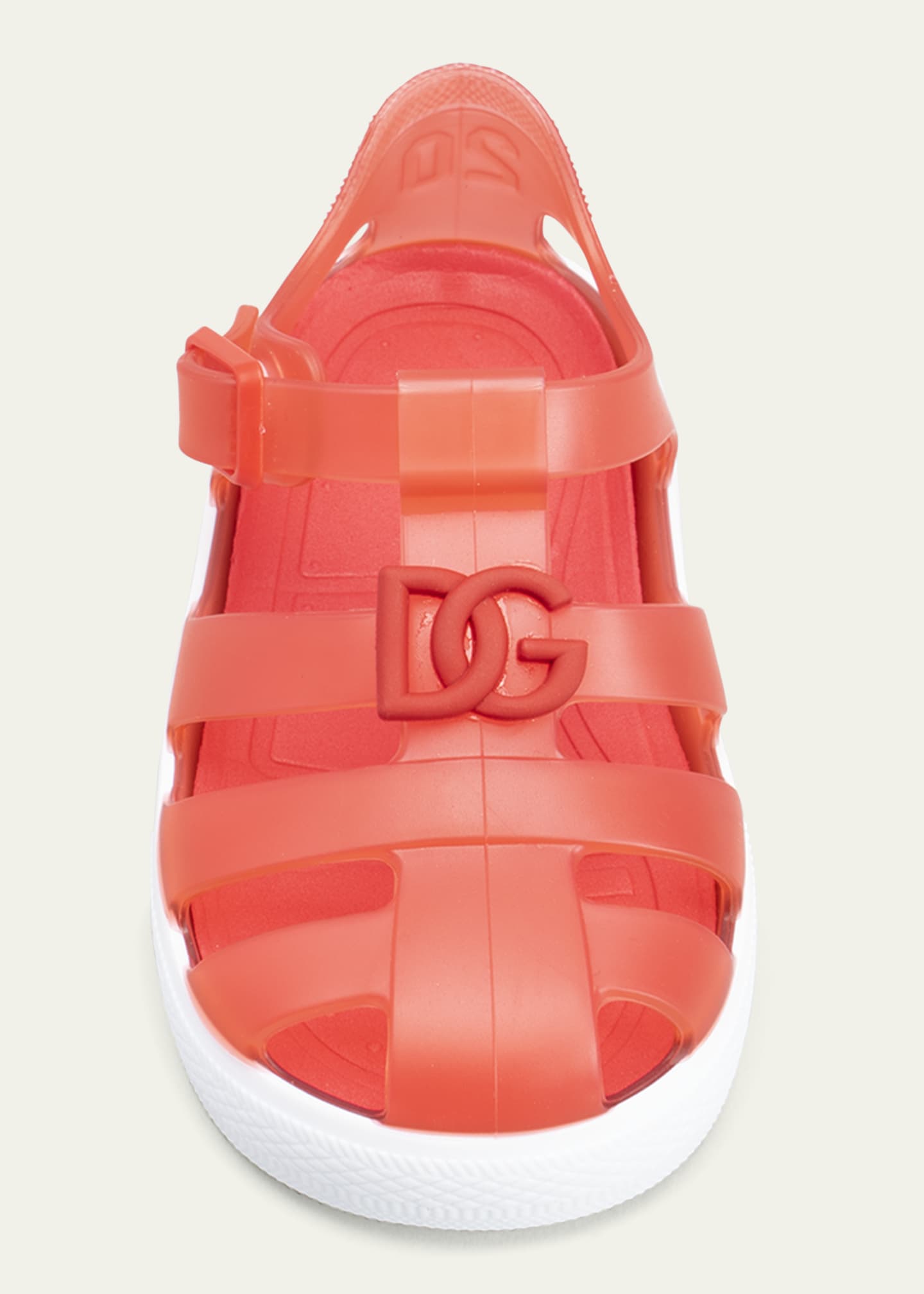 Dolce Gabbana Girl s Logo Caged Jelly Sandals Baby Toddler Kids
