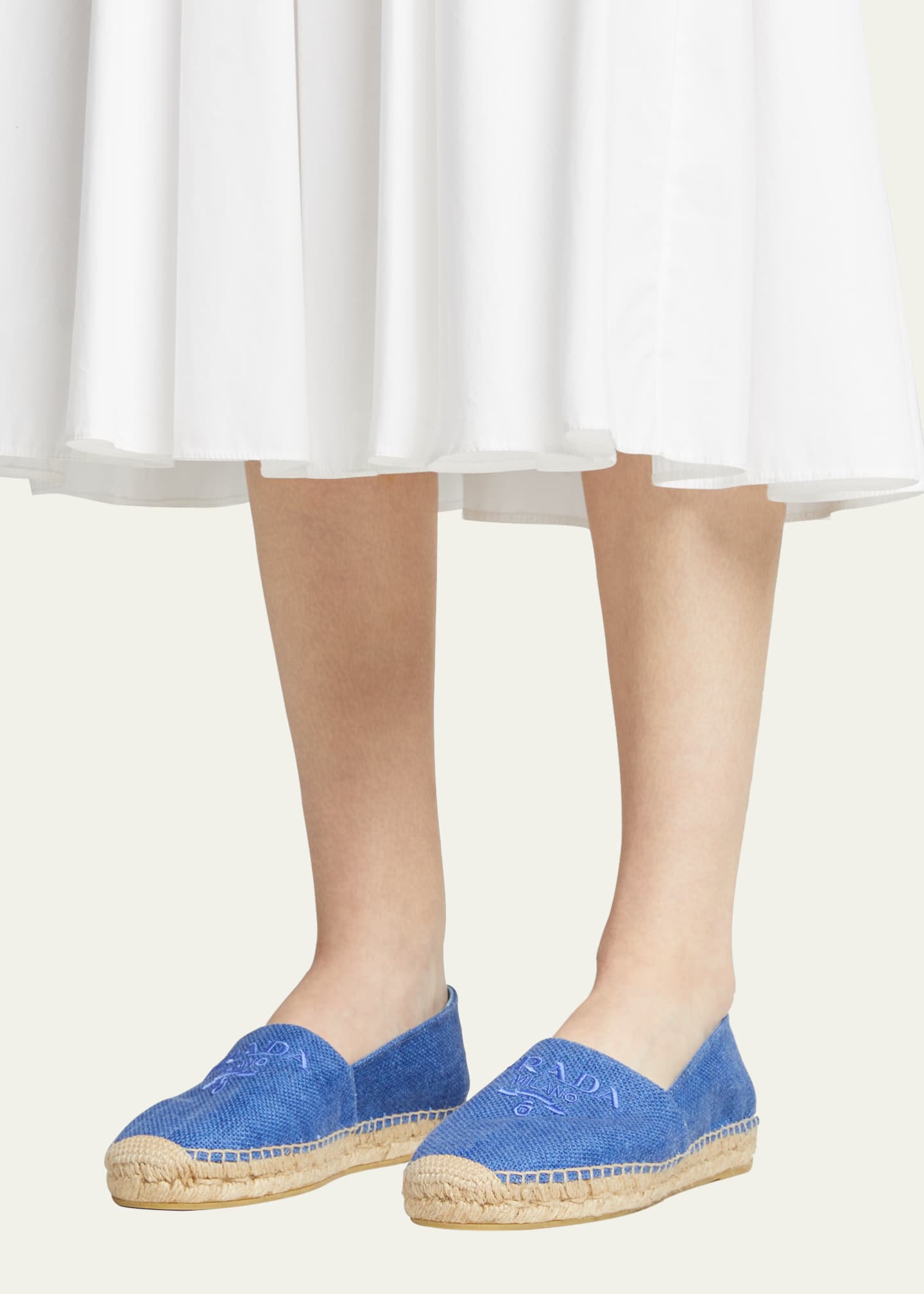 Logo Linen Slip-On Espadrilles