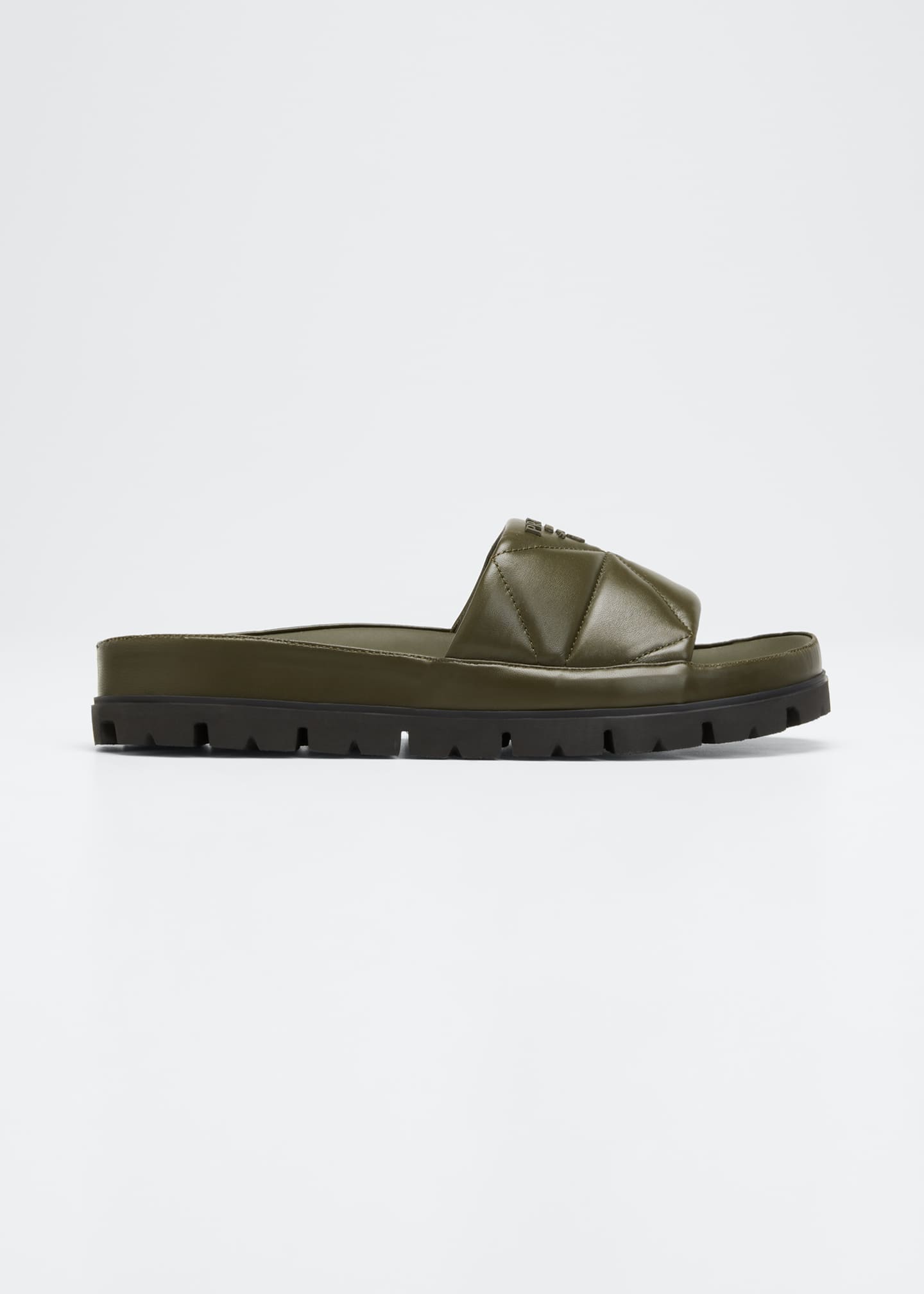 Prada Fussbet Quilted Leather Pool Sandals - Bergdorf Goodman