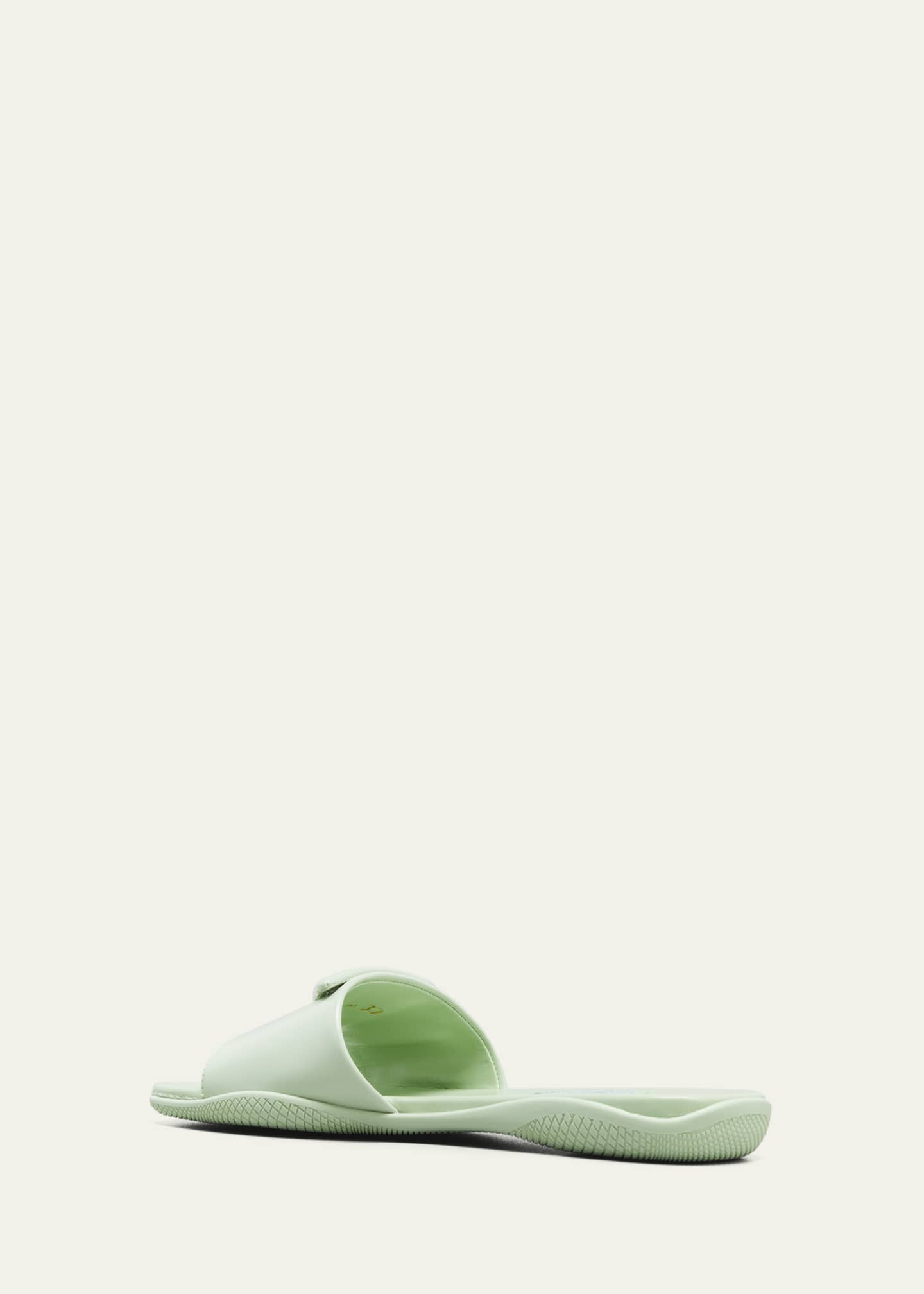 Prada Triangle Logo Leather Slide Sandals Bergdorf Goodman