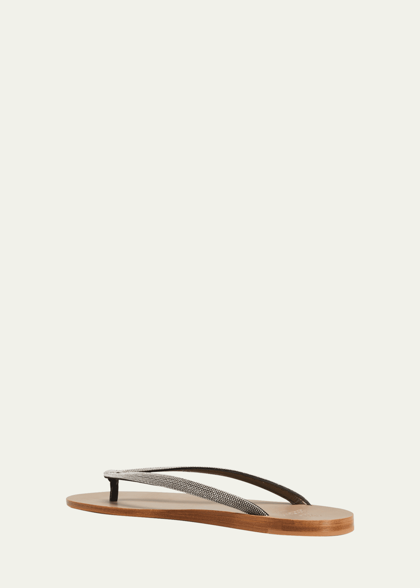 BRUNELLO CUCINELLI Bead-embellished leather slingback sandals