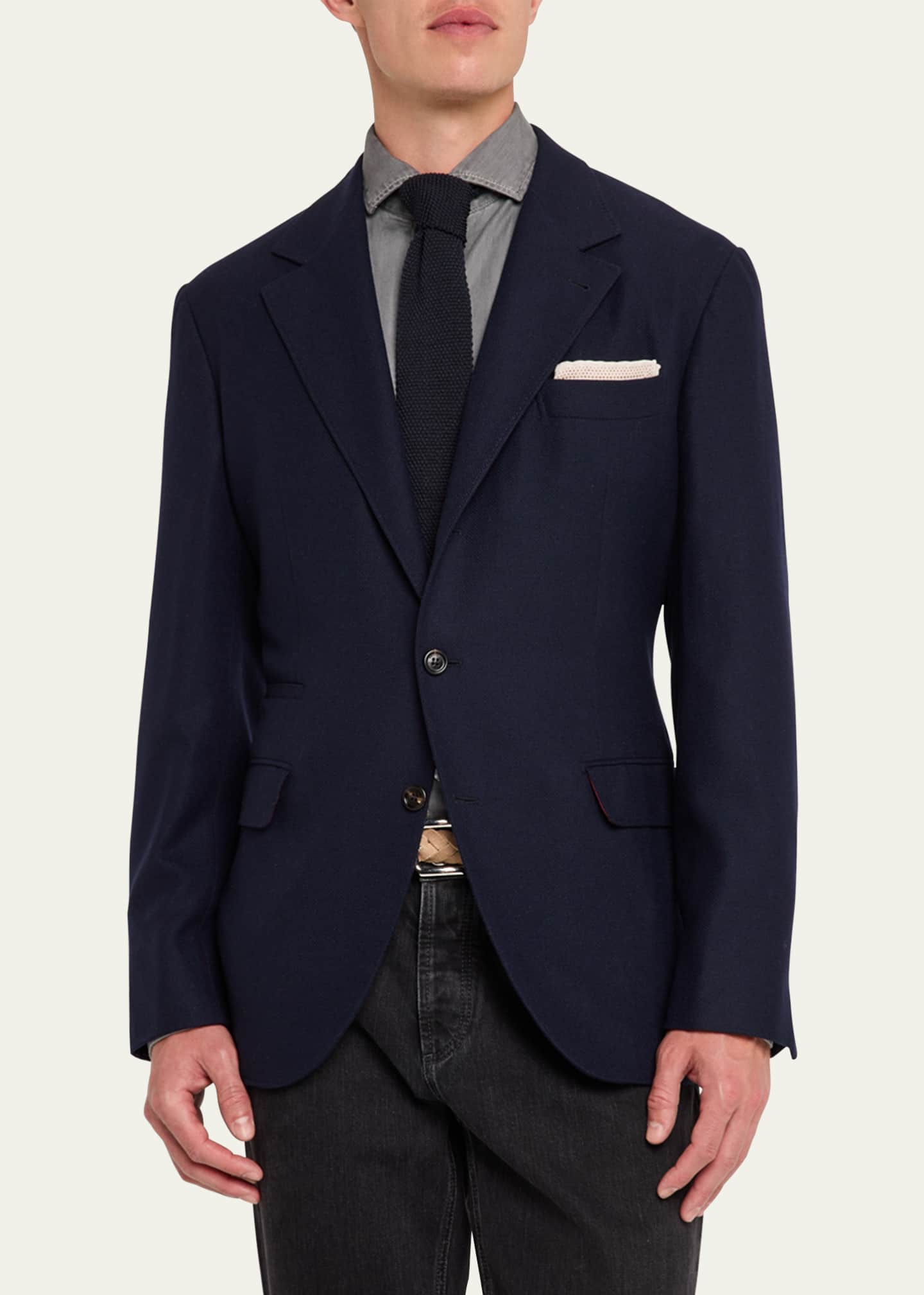 Brunello Cucinelli Men's Cashmere Hopsack Sport Coat Image 4 of 8