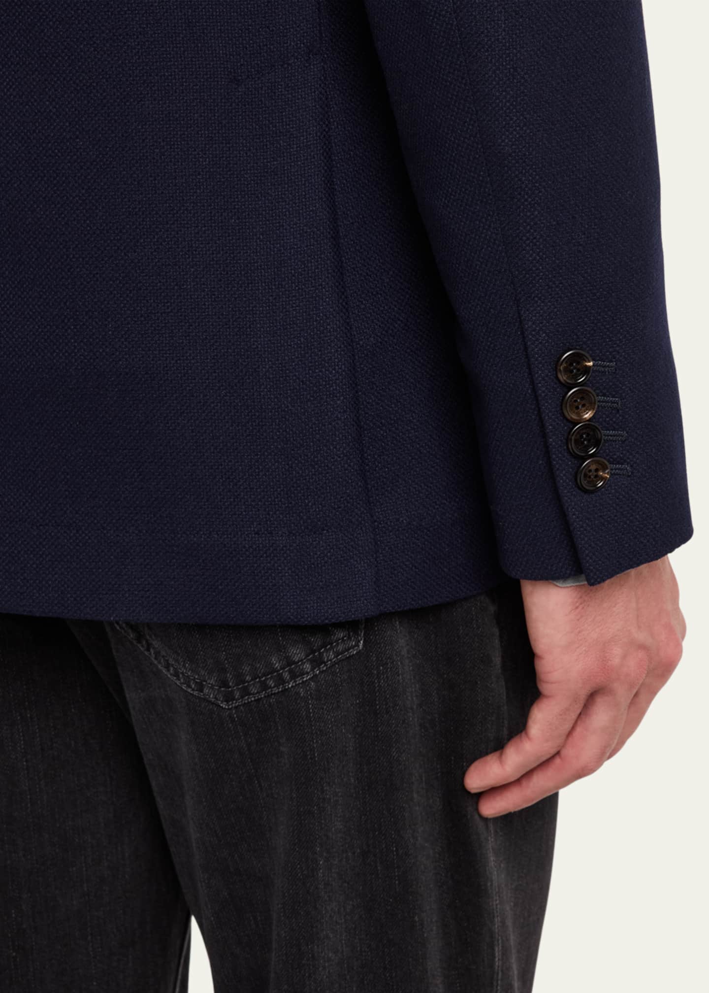 Brunello Cucinelli Men's Cashmere Hopsack Sport Coat Image 8 of 8