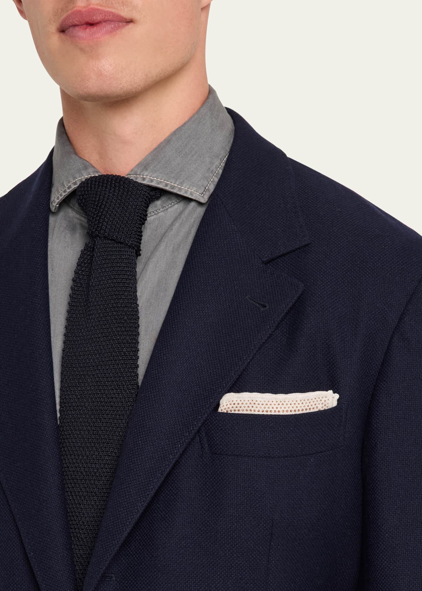 Brunello Cucinelli Men's Cashmere Hopsack Sport Coat Image 5 of 8