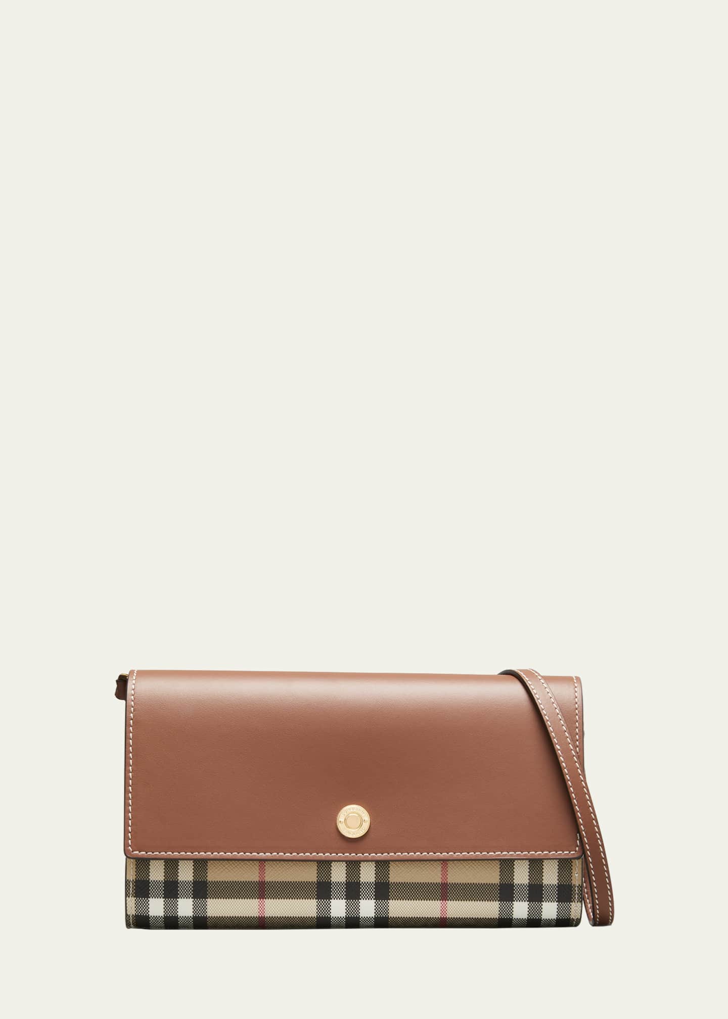 Burberry Hannah Check Leather Crossbody Wallet Bergdorf Goodman