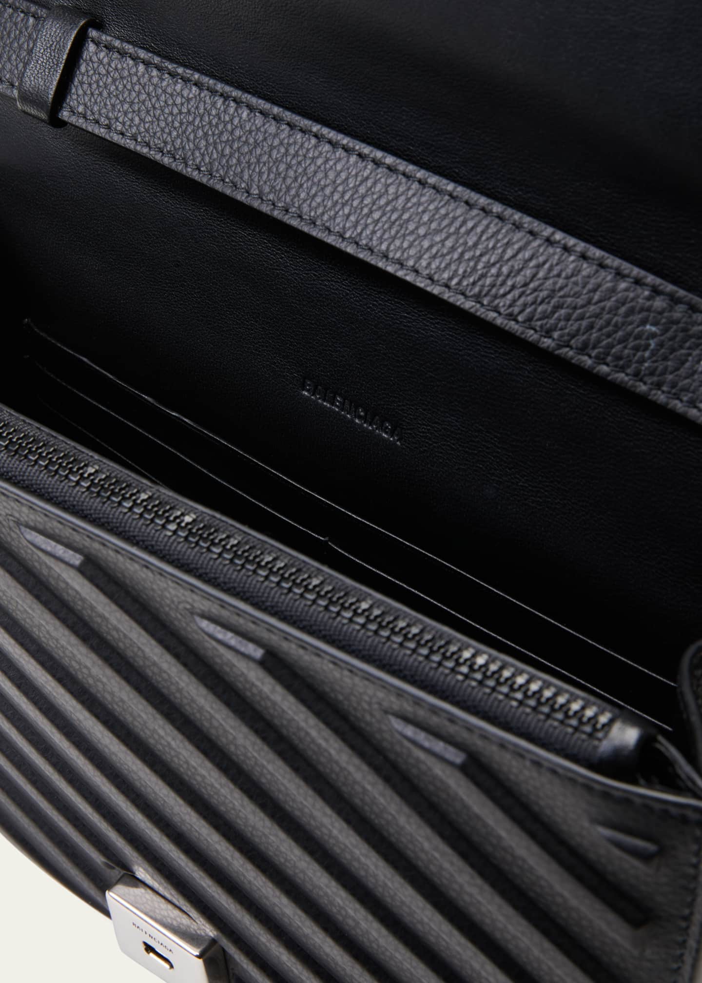 Men's Car Flap Bag With Strap in Black