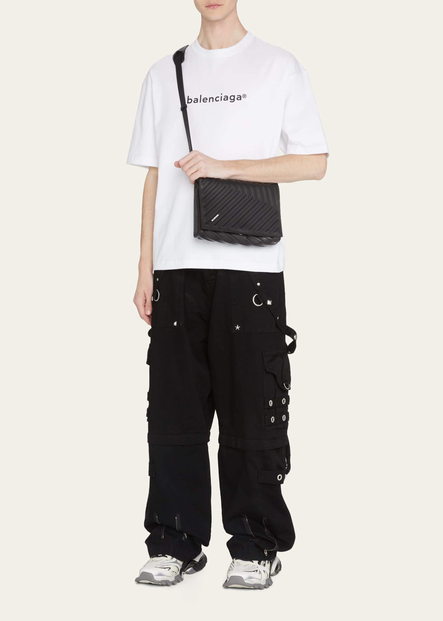 Balenciaga Men s Leather Car Flap Bag w Strap