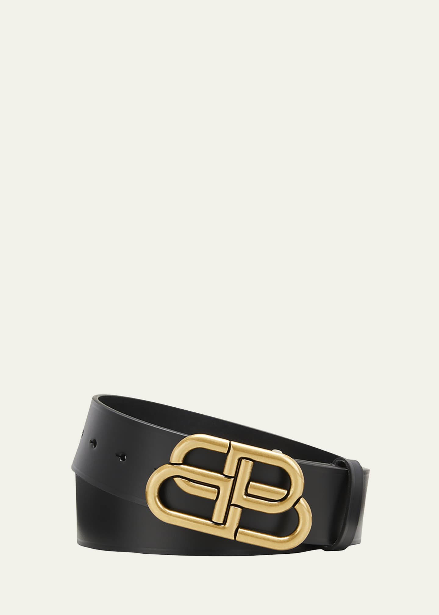 Balenciaga Men's BB-Monogram Leather Buckle Belt - Goodman