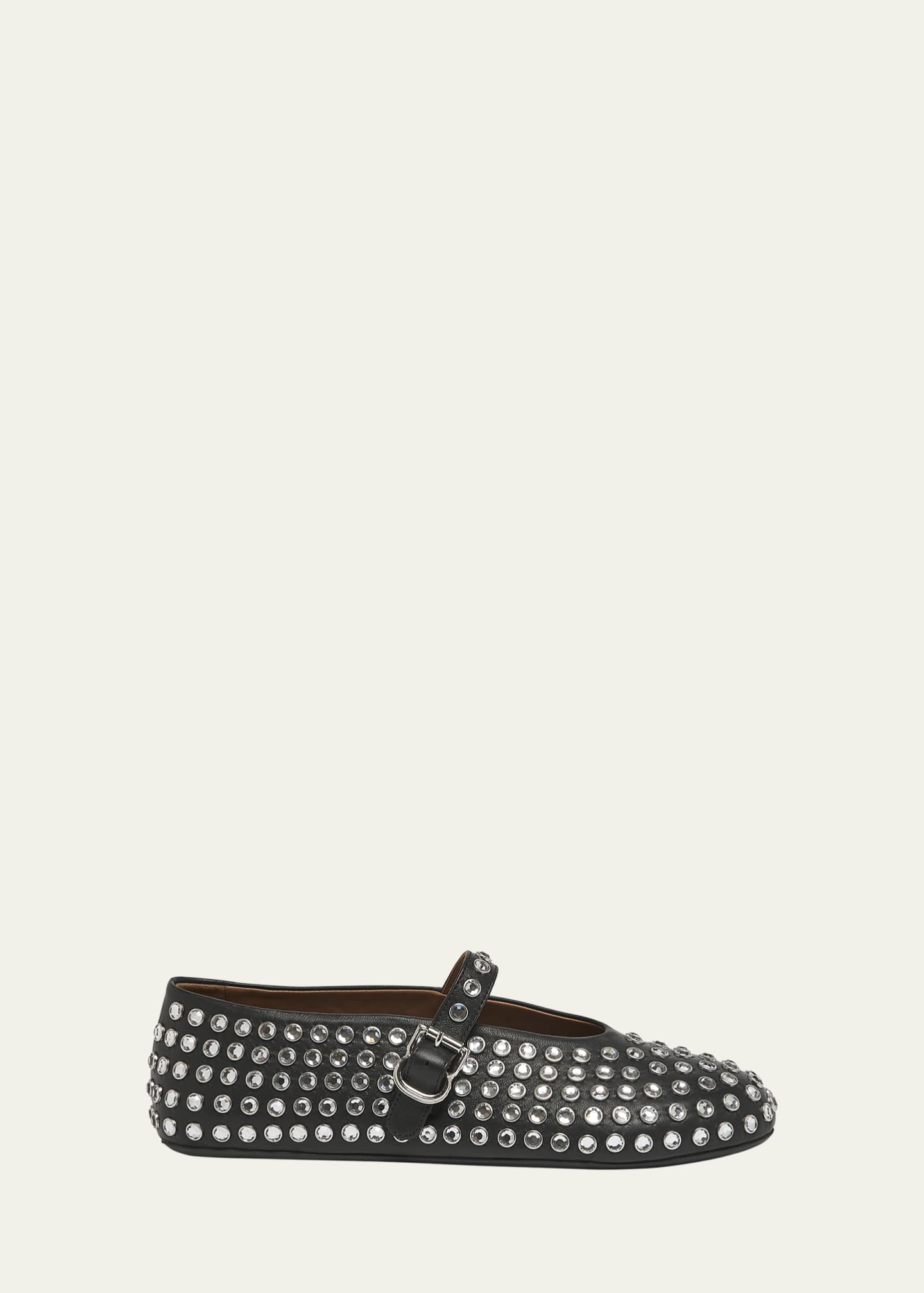 ALAIA Leather Mary Jane Flats With Allover Studs Image 1 of 5