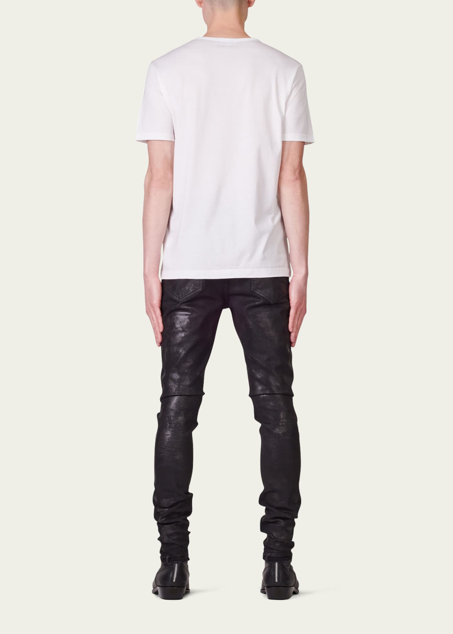 PURPLE Men's Waxed Skinny Jeans Bergdorf Goodman