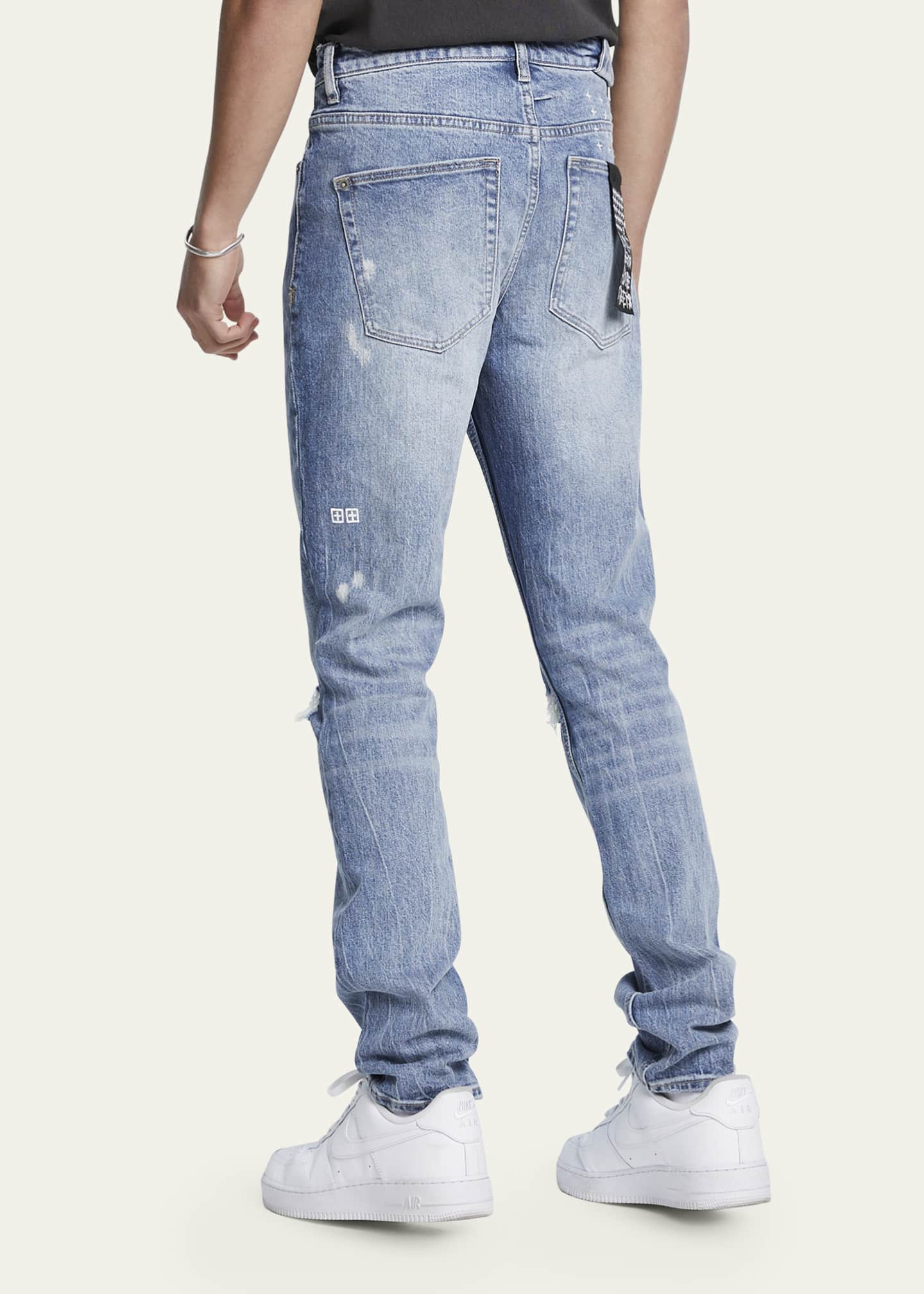 Ksubi Men's Distressed Logo Light Wash Denim Jeans Bergdorf Goodman