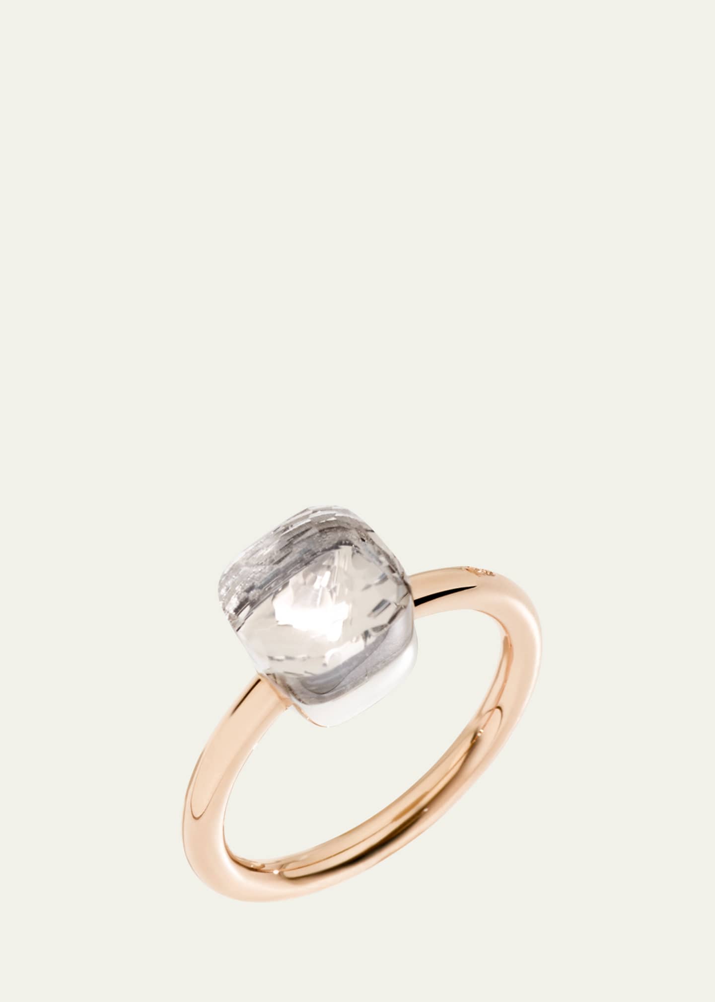 Pomellato Nudo Petite Rose Gold & White Topaz Ring Image 1 of 3
