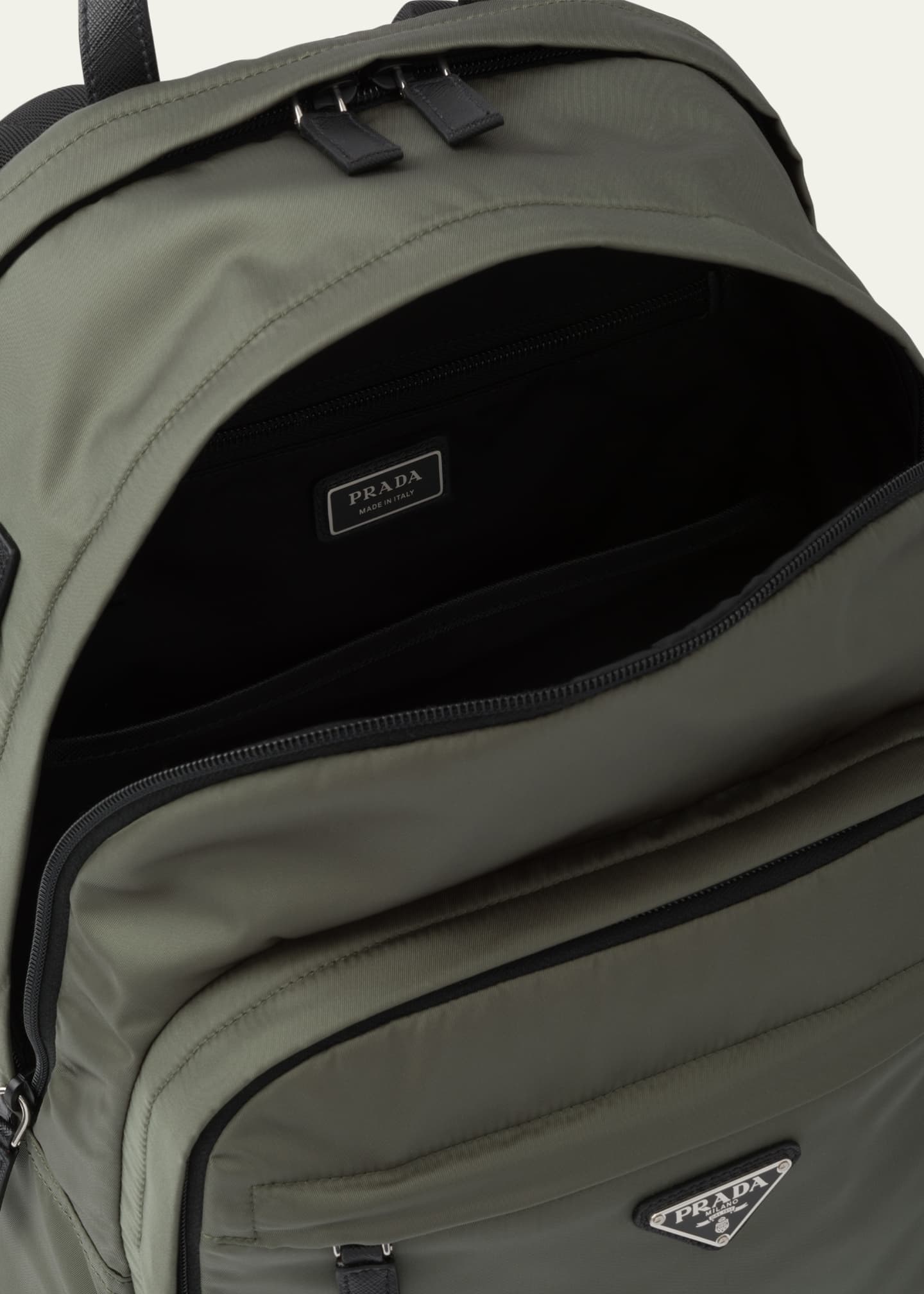 Prada Men's Triangle Logo Nylon Backpack Image 4 of 5