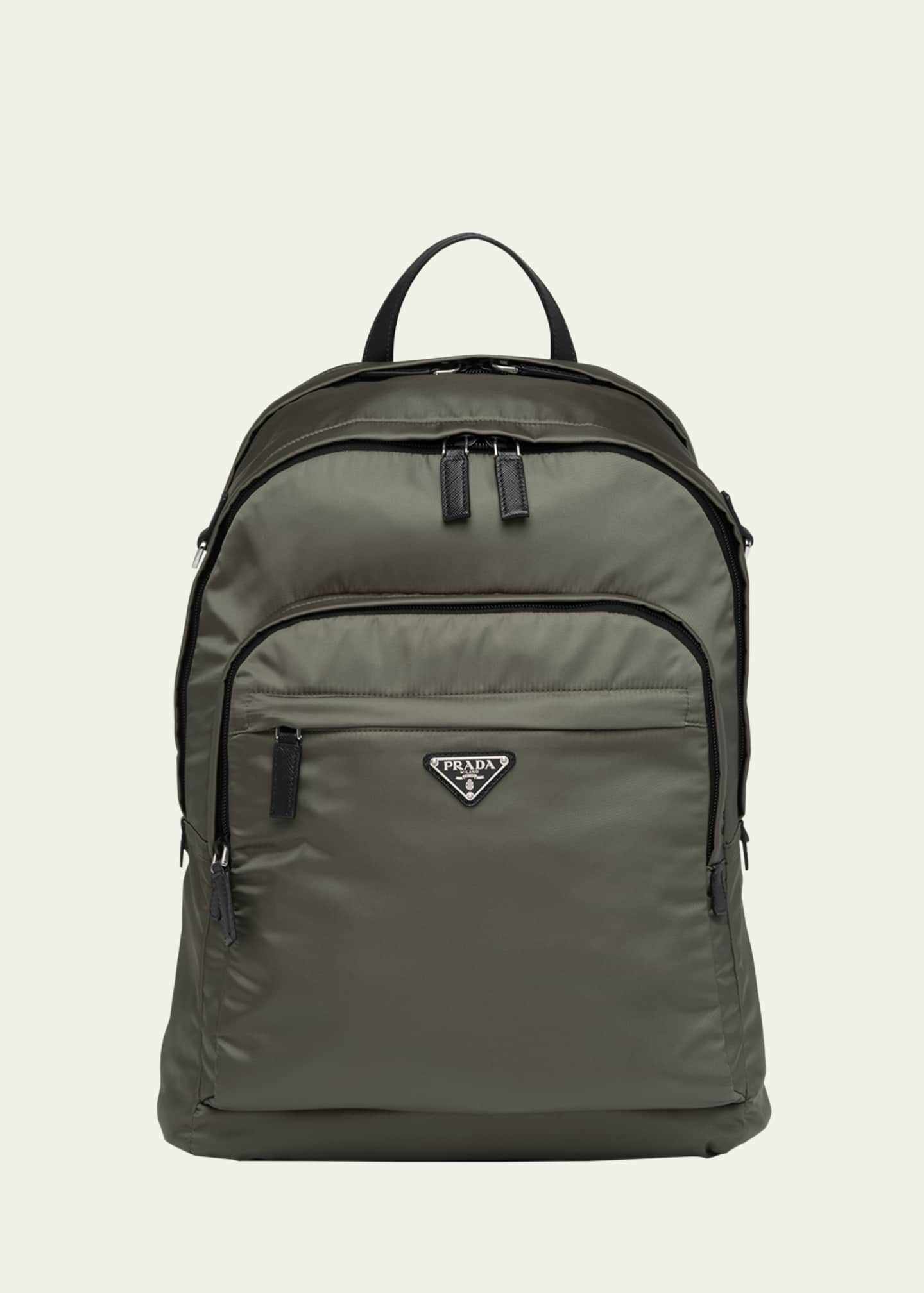 Prada Men's Triangle Logo Nylon Backpack Image 1 of 5