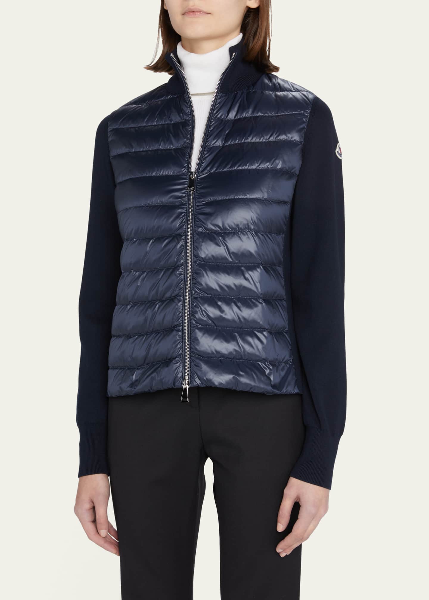 Moncler MixedMedia Cardigan Bergdorf Goodman