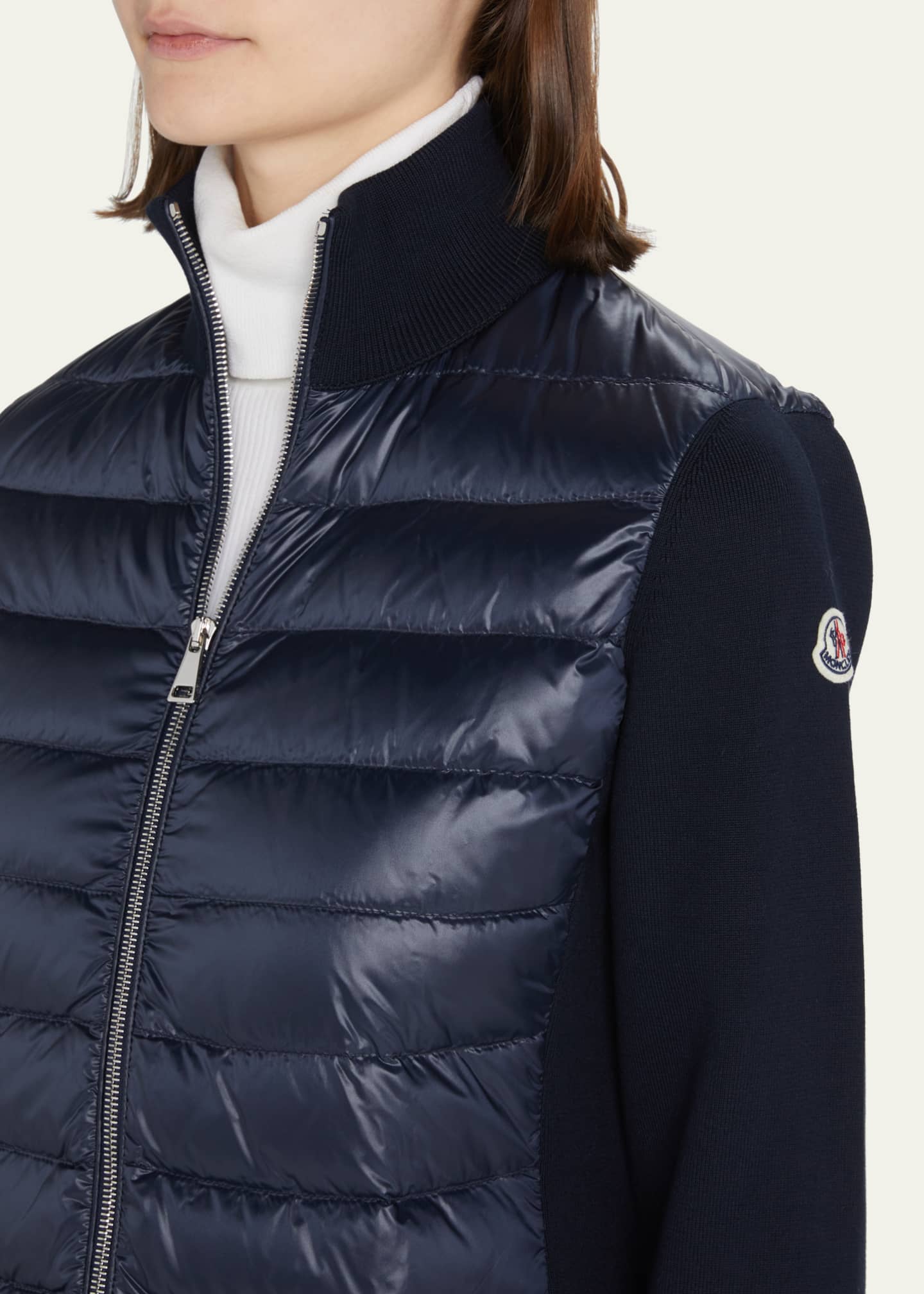 Moncler MixedMedia Cardigan Bergdorf Goodman