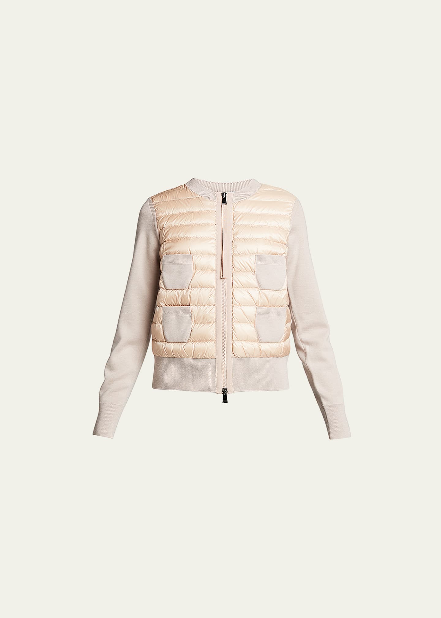 Moncler Knit and ChannelQuilt Combo Cardigan Bergdorf Goodman